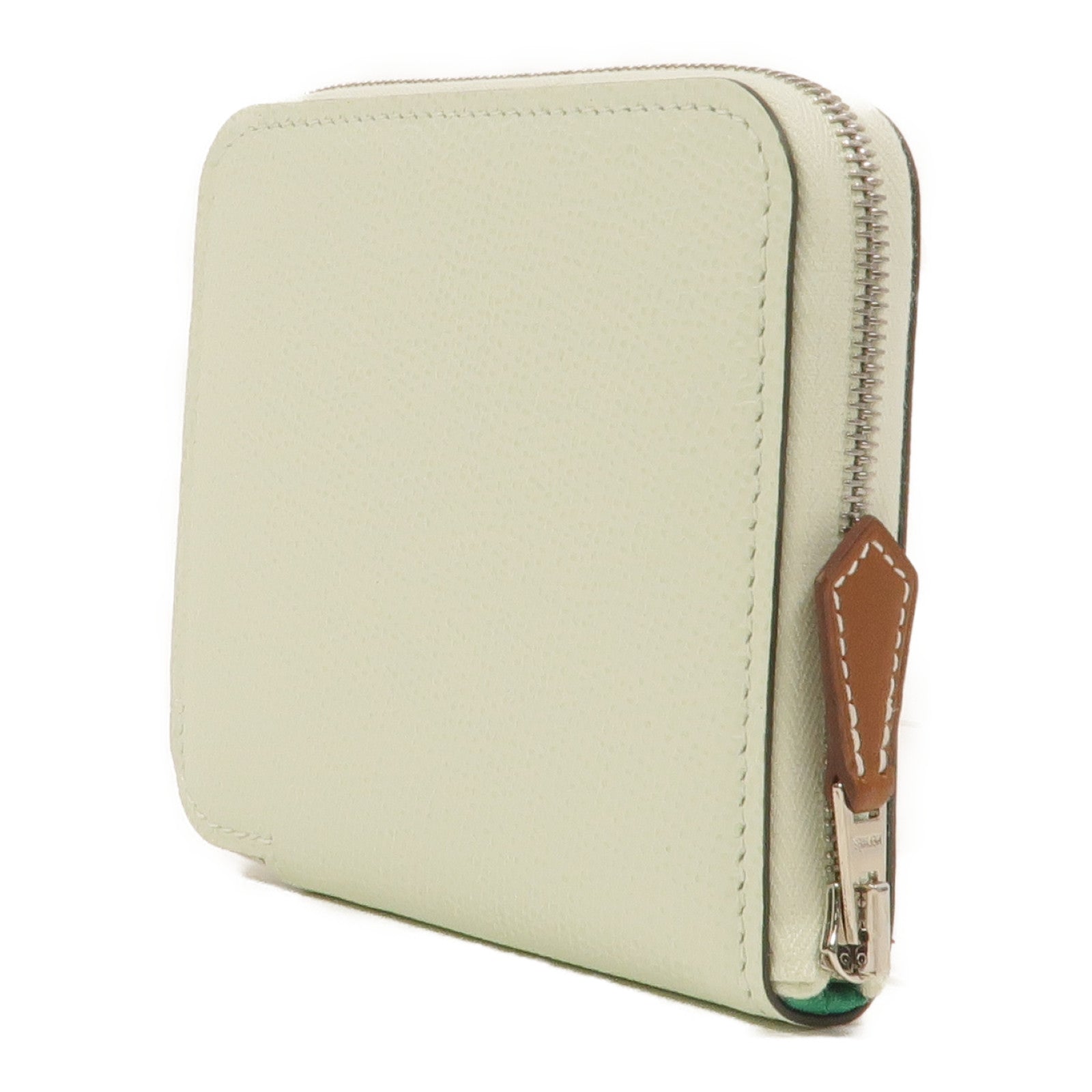 HERMES Epsom皮革Silk In Compact Wallet錢包Vert Fizz