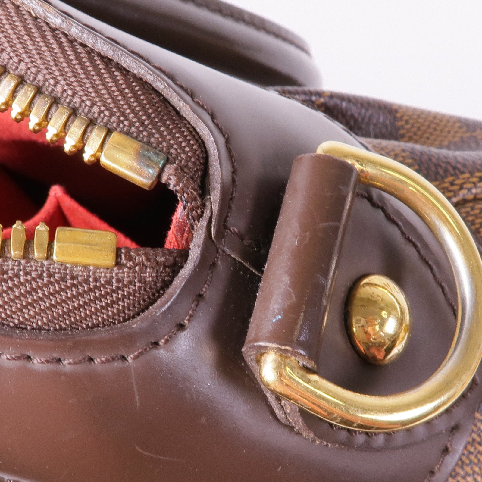 LOUIS VUITTON Damier Trevi金扣手挽肩背兩用袋棕色