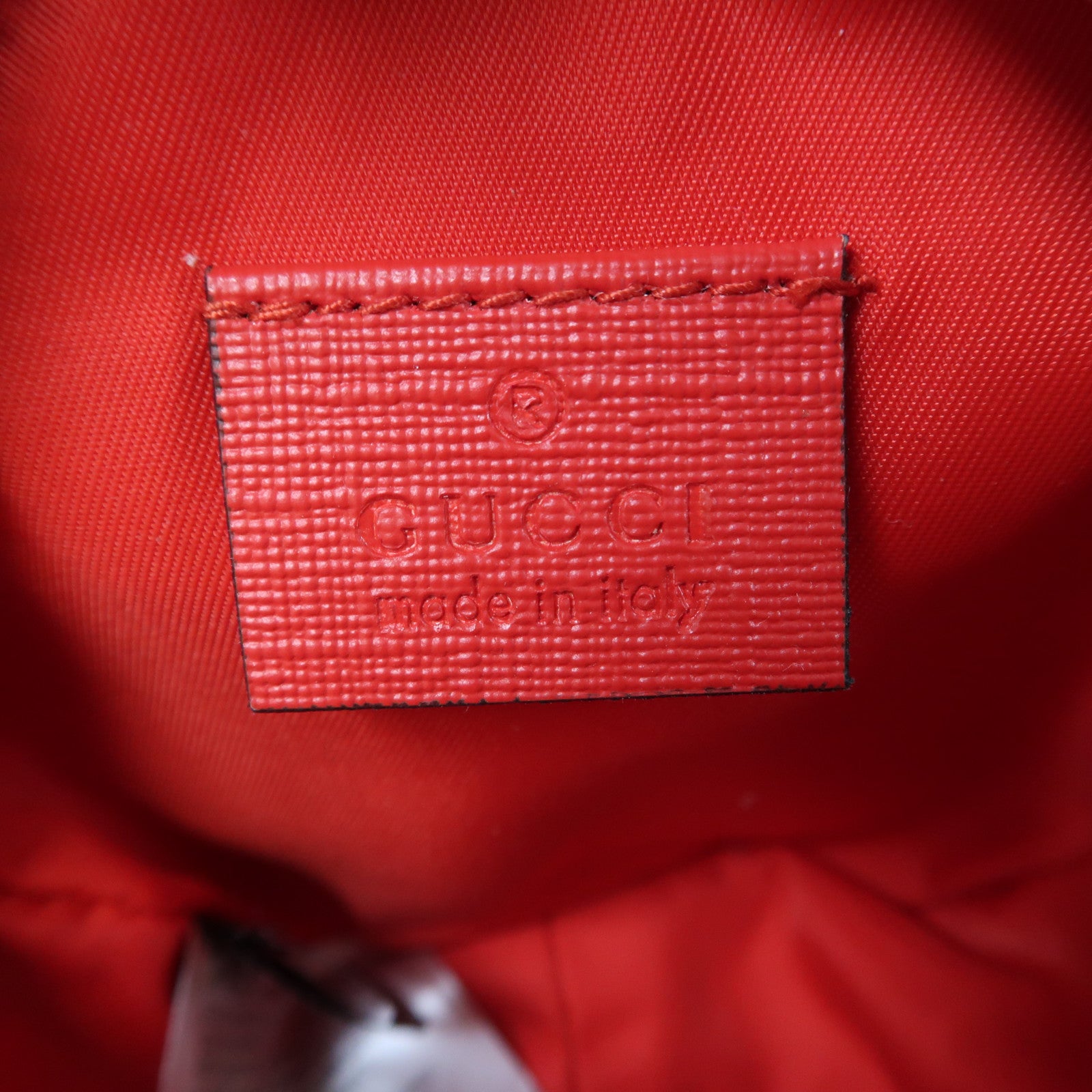 GUCCI 塗層帆布Yuko Higuchi Belt Bag銀扣腰包啡色/紅色