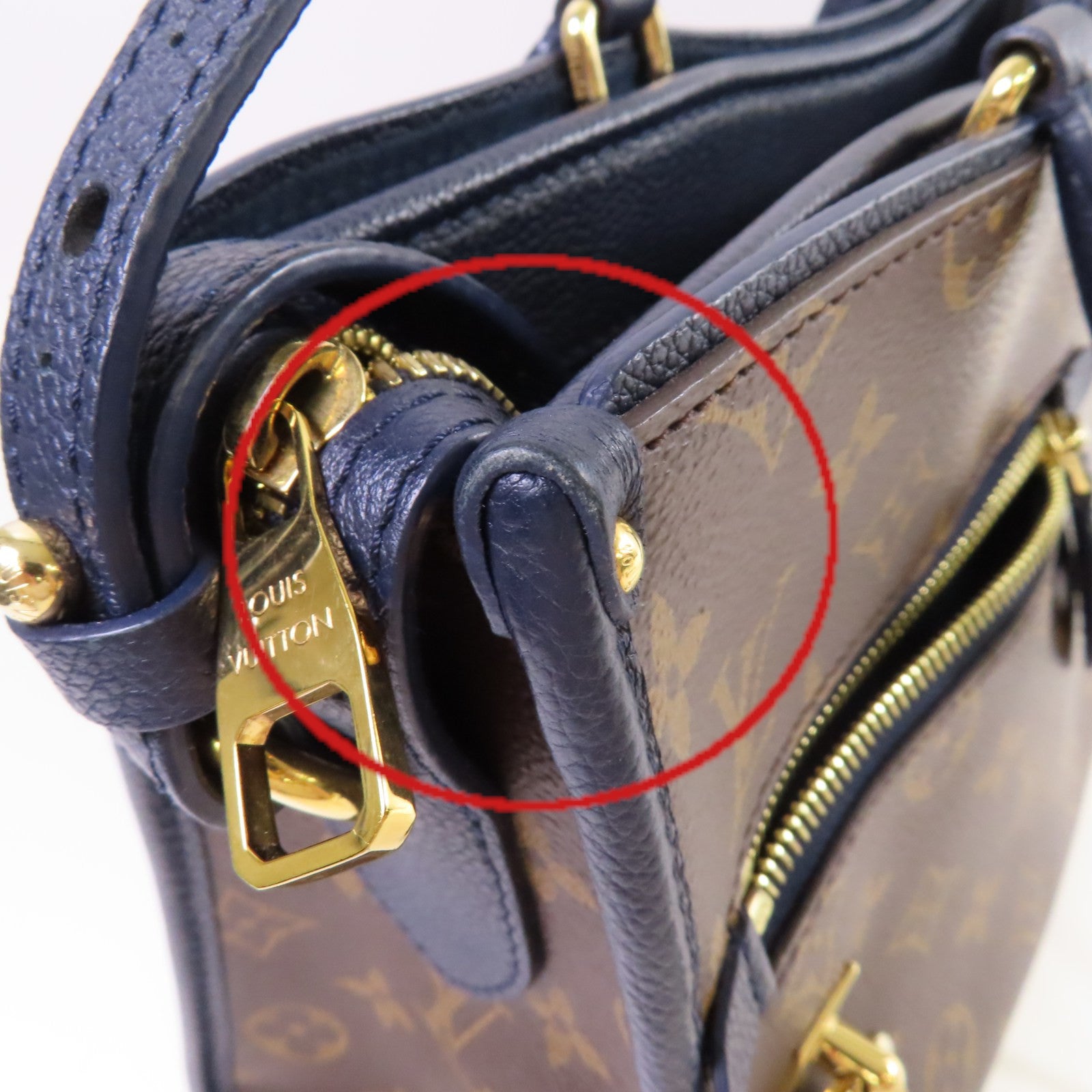 LOUIS VUITTON Monogram Popincourt PM 2Way Shoulder Bag金扣手挽肩背兩用袋啡色/寶藍色