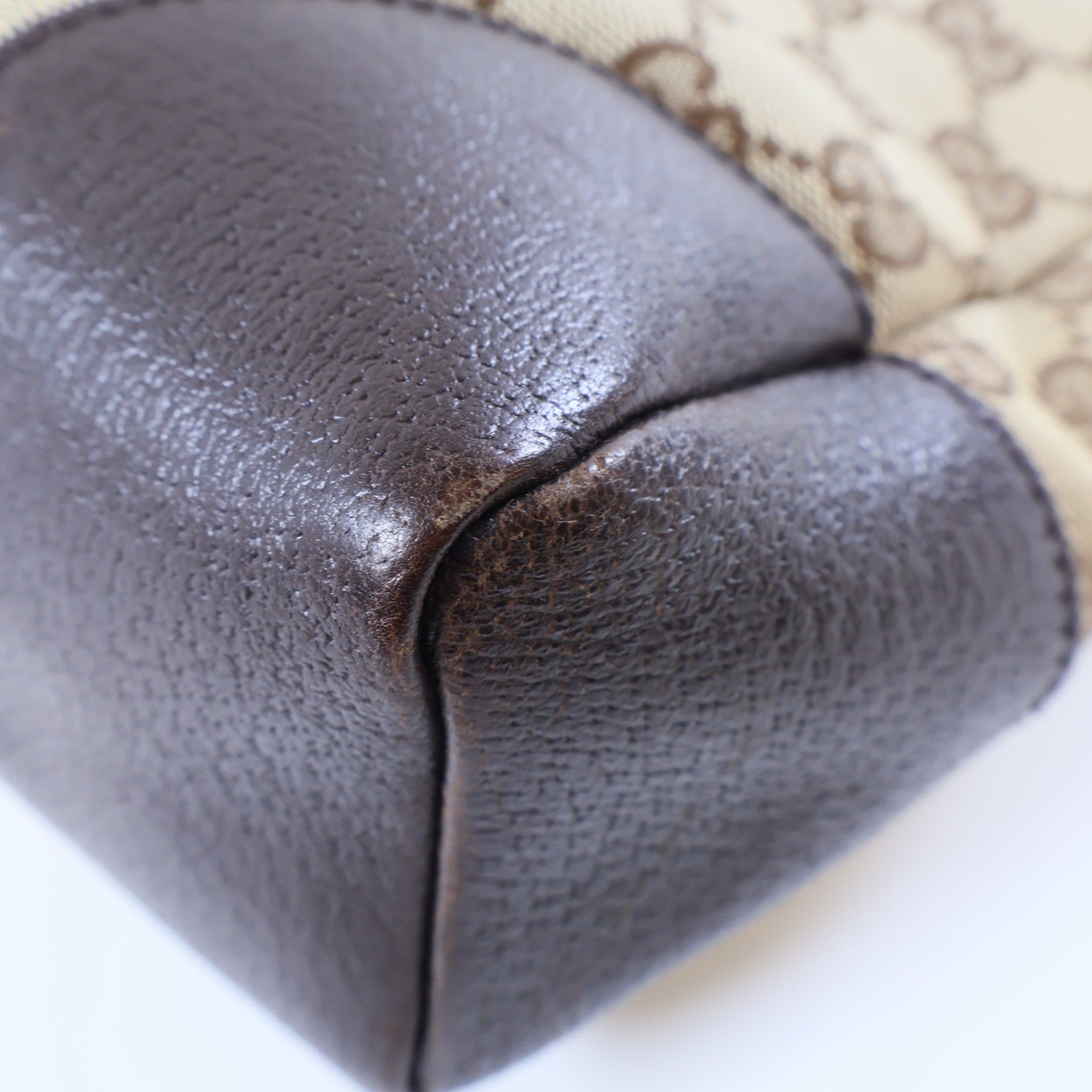 GUCCI 帆布Shoulder Bag銀扣肩背袋棕色