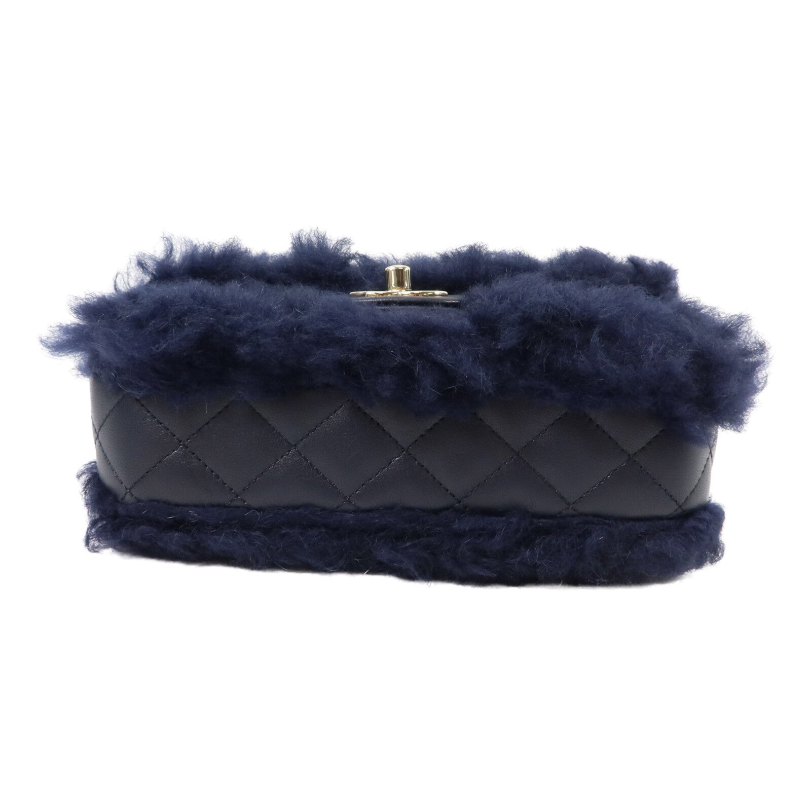 CHANEL 羊毛/羊皮皮革Mini Flap Bag鏈帶肩背袋