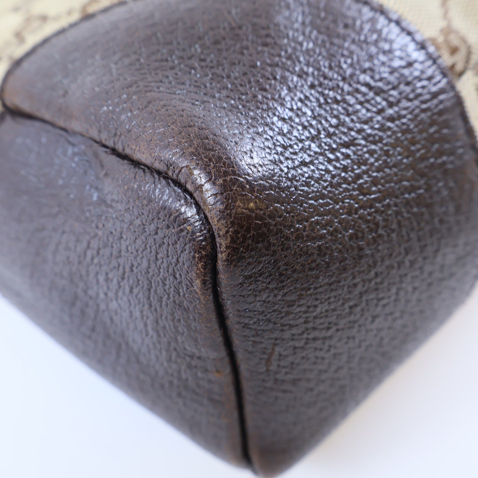 GUCCI 帆布Shoulder Bag銀扣肩背袋棕色