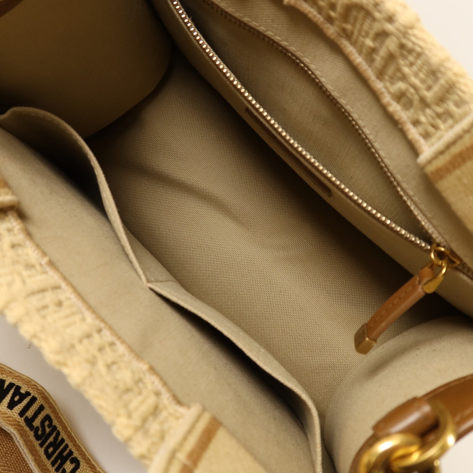 Dior 牛皮皮革/帆布Book Tote PM金扣手挽肩背兩用袋