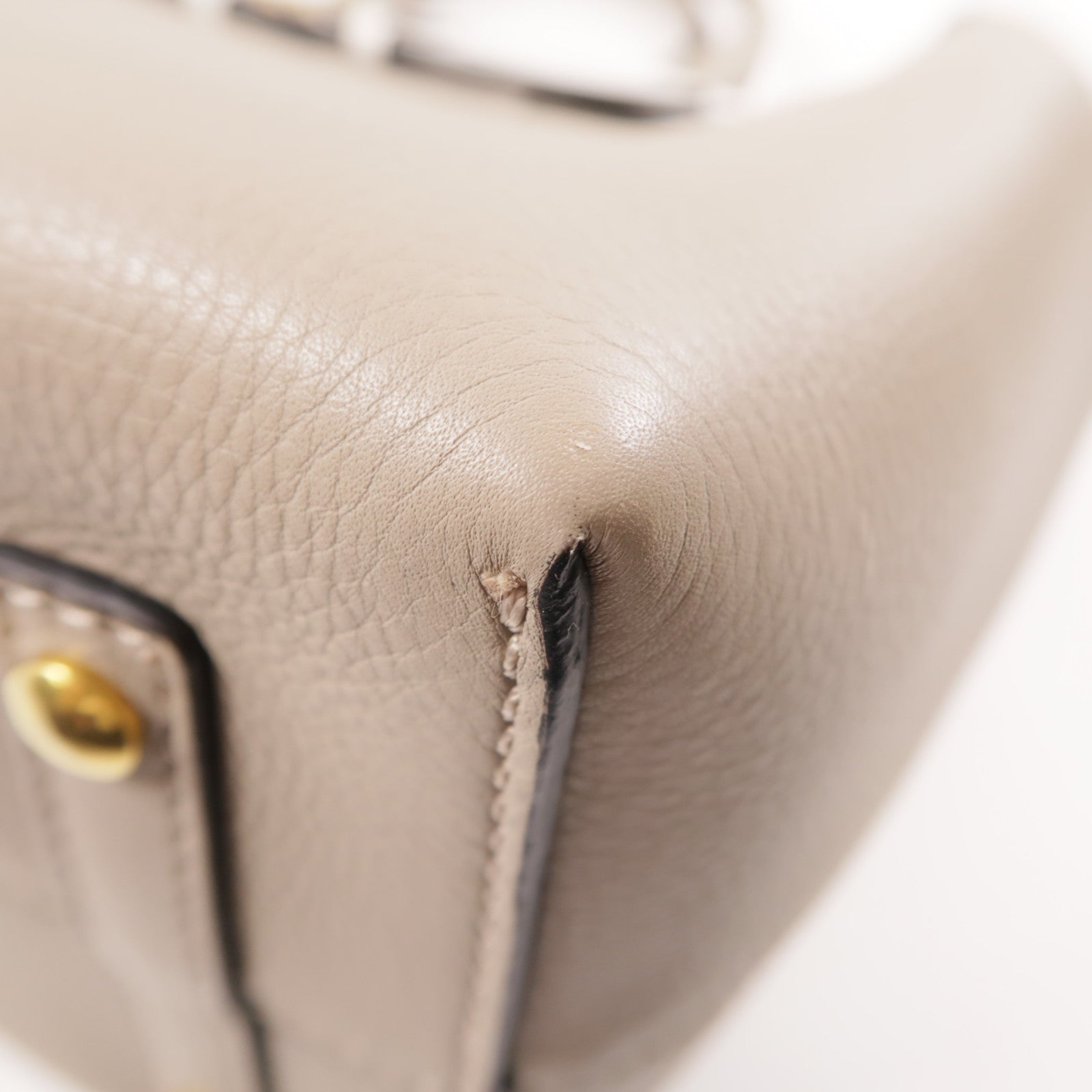 BURBERRY 牛皮皮革Shoulder Bag金扣手挽肩背兩用袋灰色