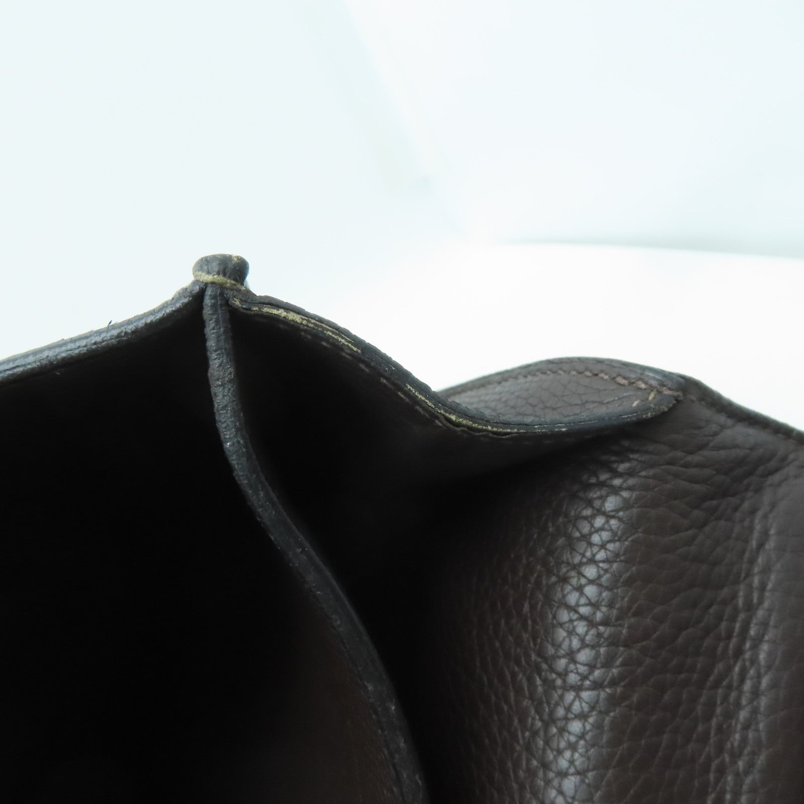 HERMES 【激減優惠】牛皮皮革Sac A Depeches 27銀扣手挽袋啡色