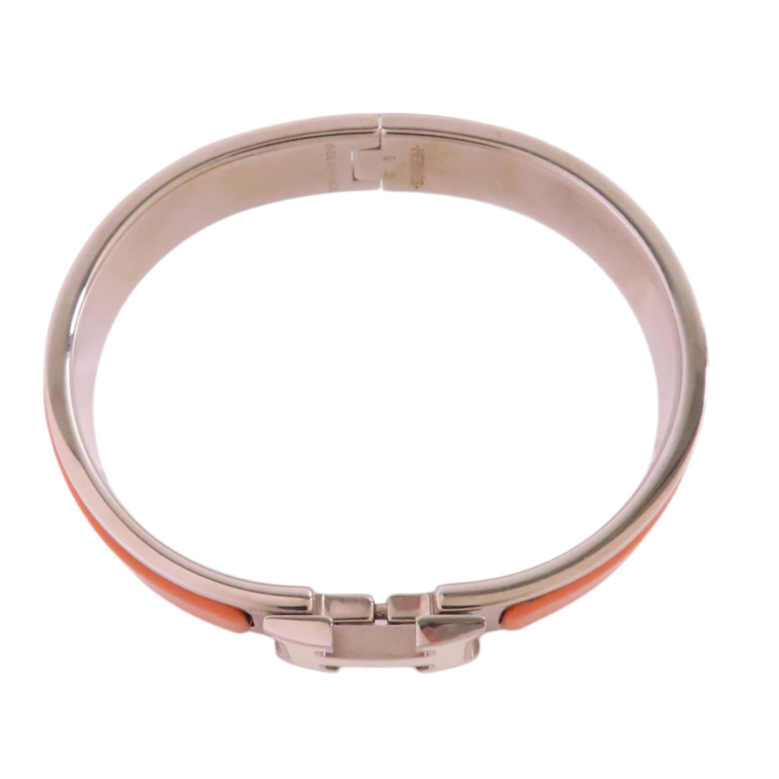 HERMES 金屬/琺瑯Clic H Bracelet銀扣手鐲