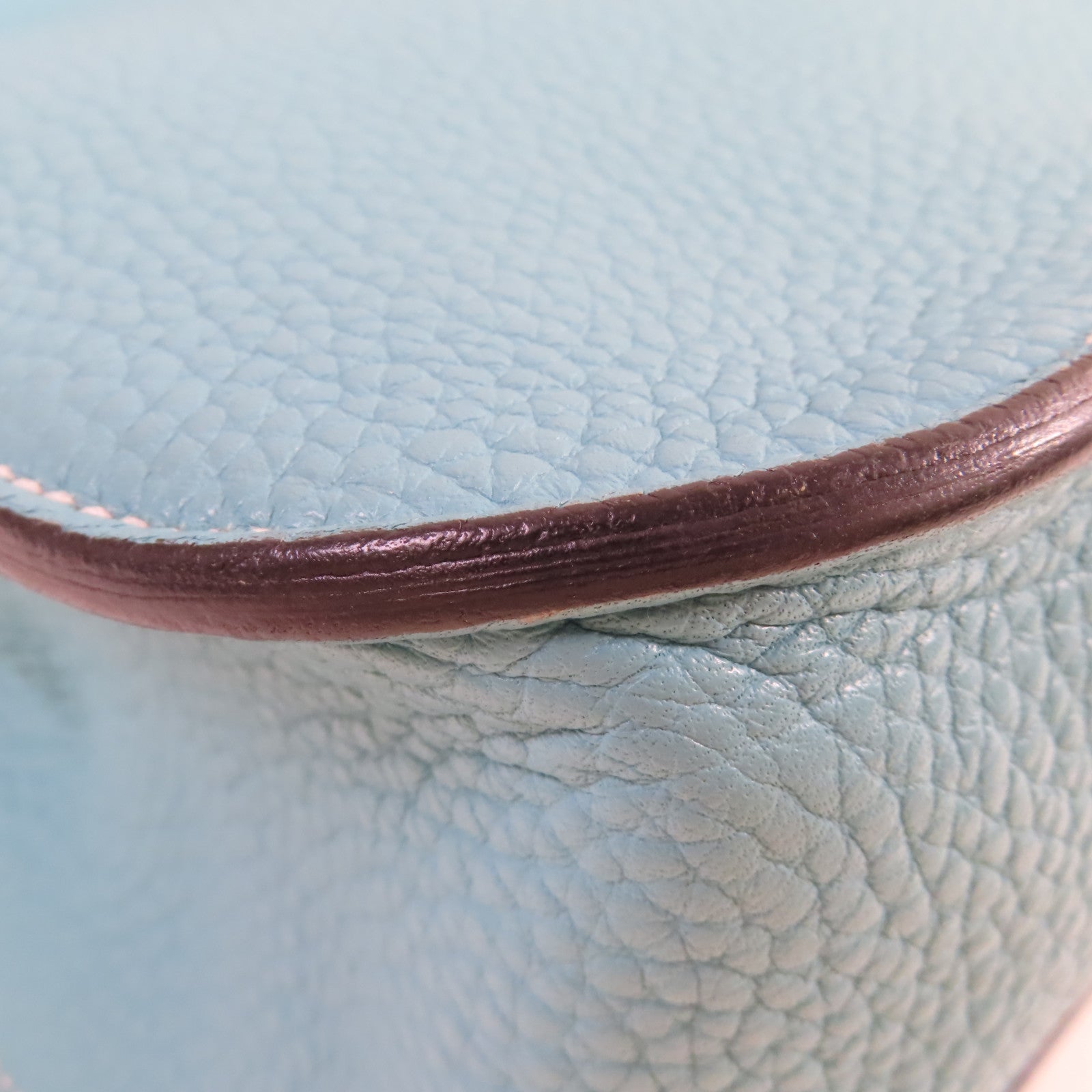 HERMES 【激減優惠】Clemence皮革Halzan 31 2Way Shoulder Bag銀扣手挽肩背兩用袋Bleu Jean牛仔藍色
