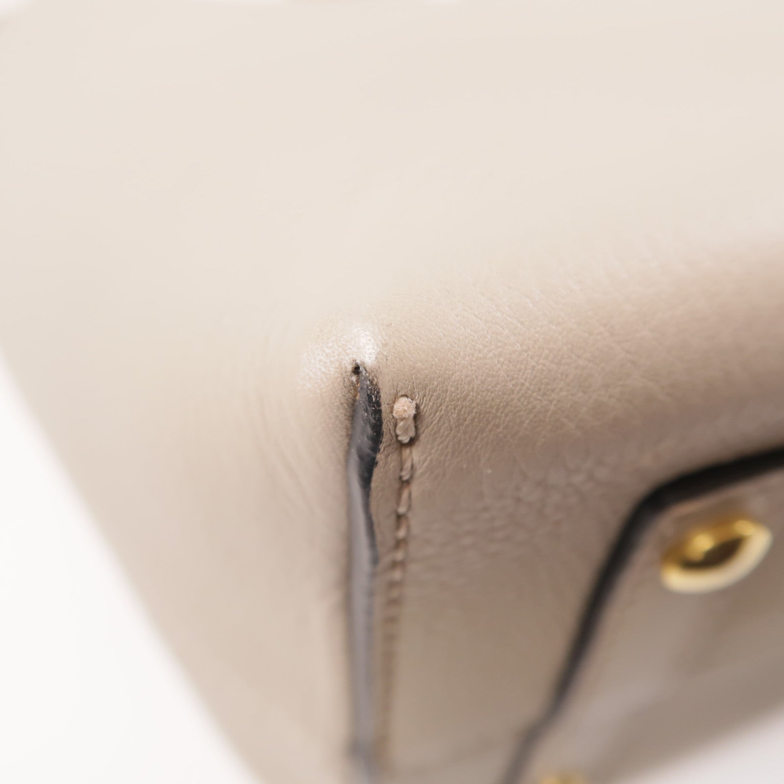 BURBERRY 牛皮皮革Shoulder Bag金扣手挽肩背兩用袋灰色
