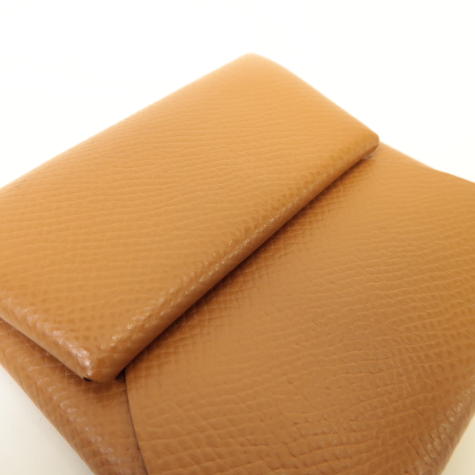 HERMES 【激減優惠】Epsom皮革Bastia Coin Case銀扣零錢包棕色