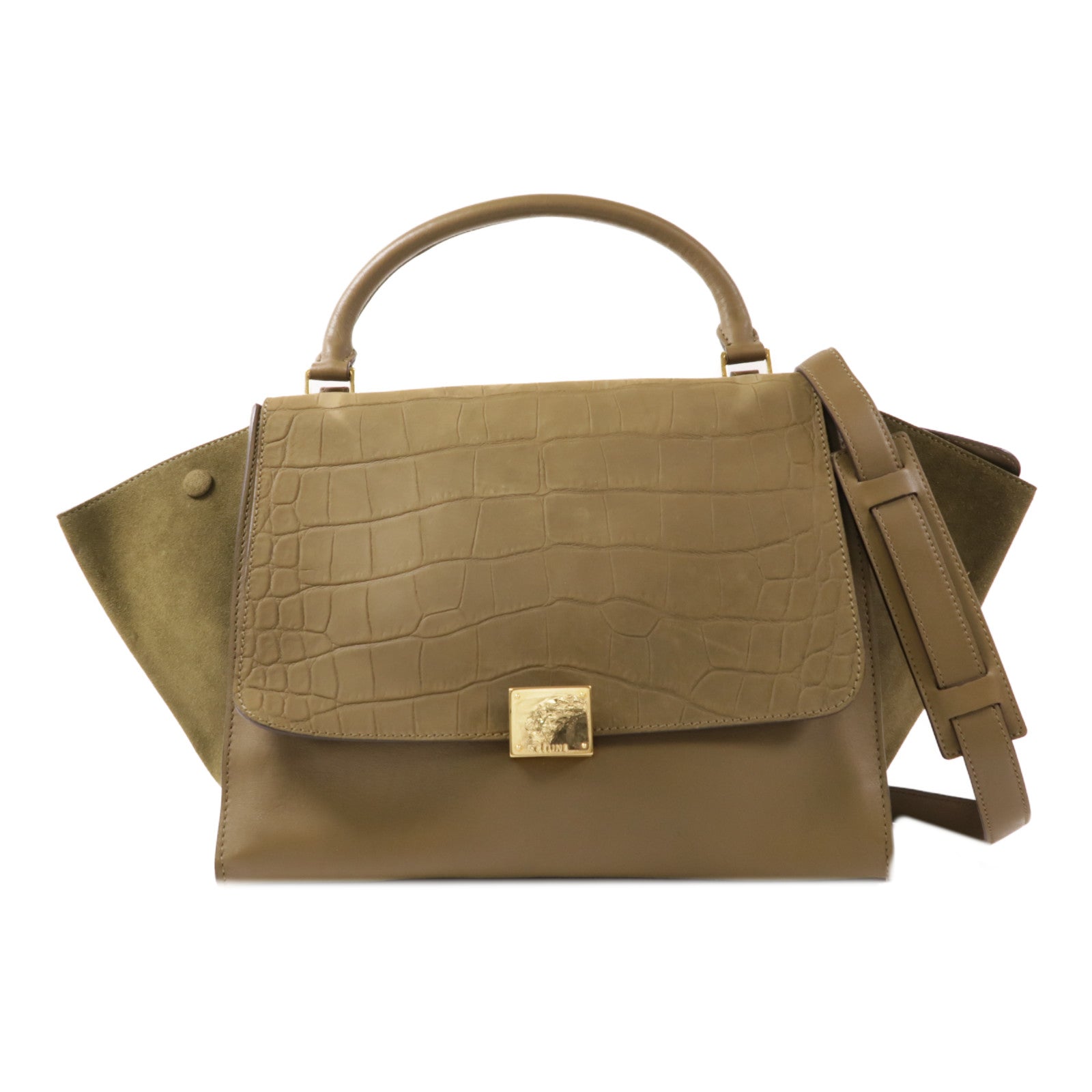 CELINE 牛皮皮革Trapeze金扣手挽肩背兩用袋