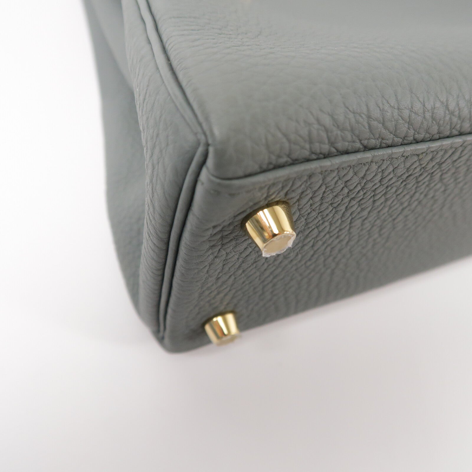 HERMES Togo皮革Kelly 25手挽肩背兩用袋Vert Amande