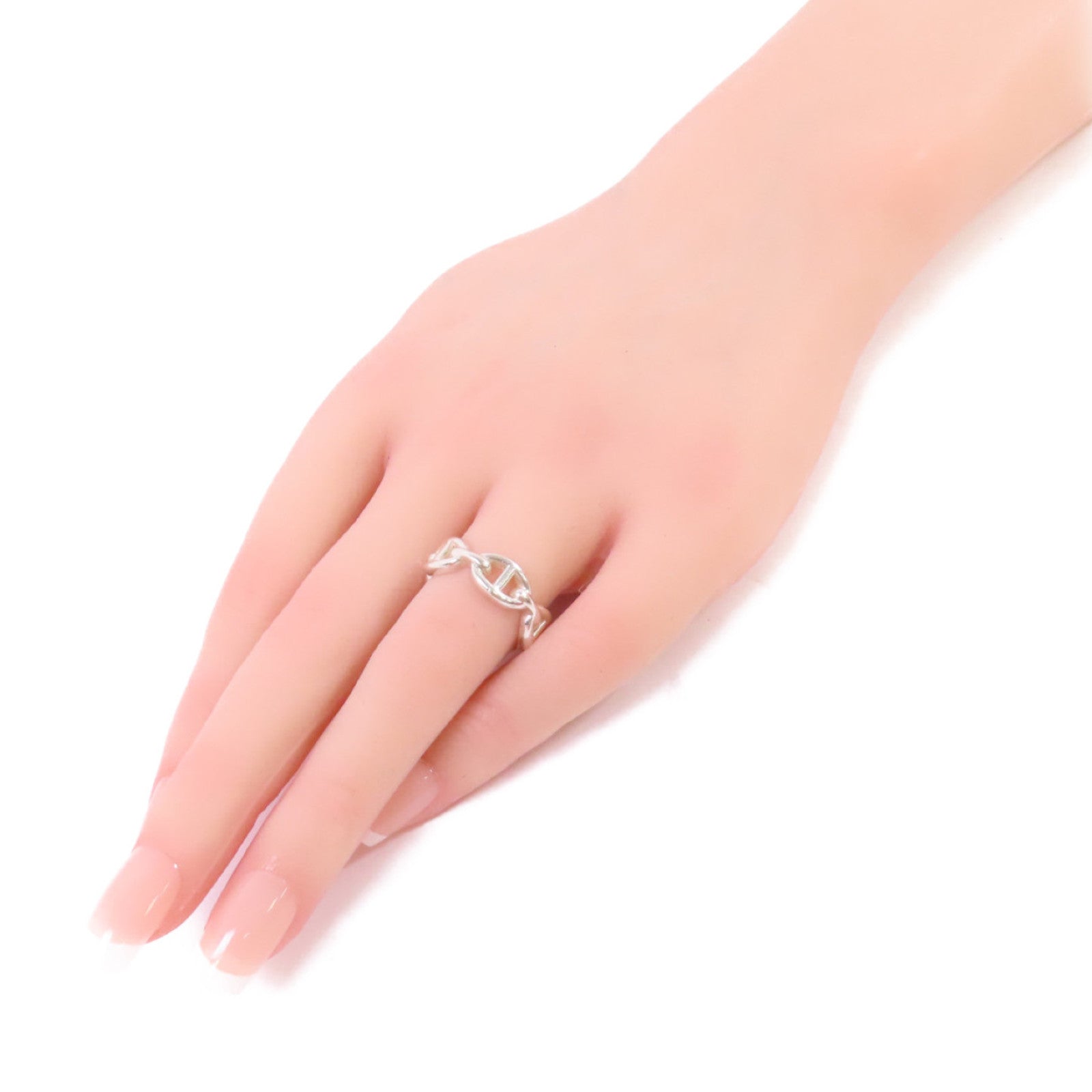 HERMES 925純銀Chain D Ancre Enchainee Small Model Ring戒指#52/US#5.5