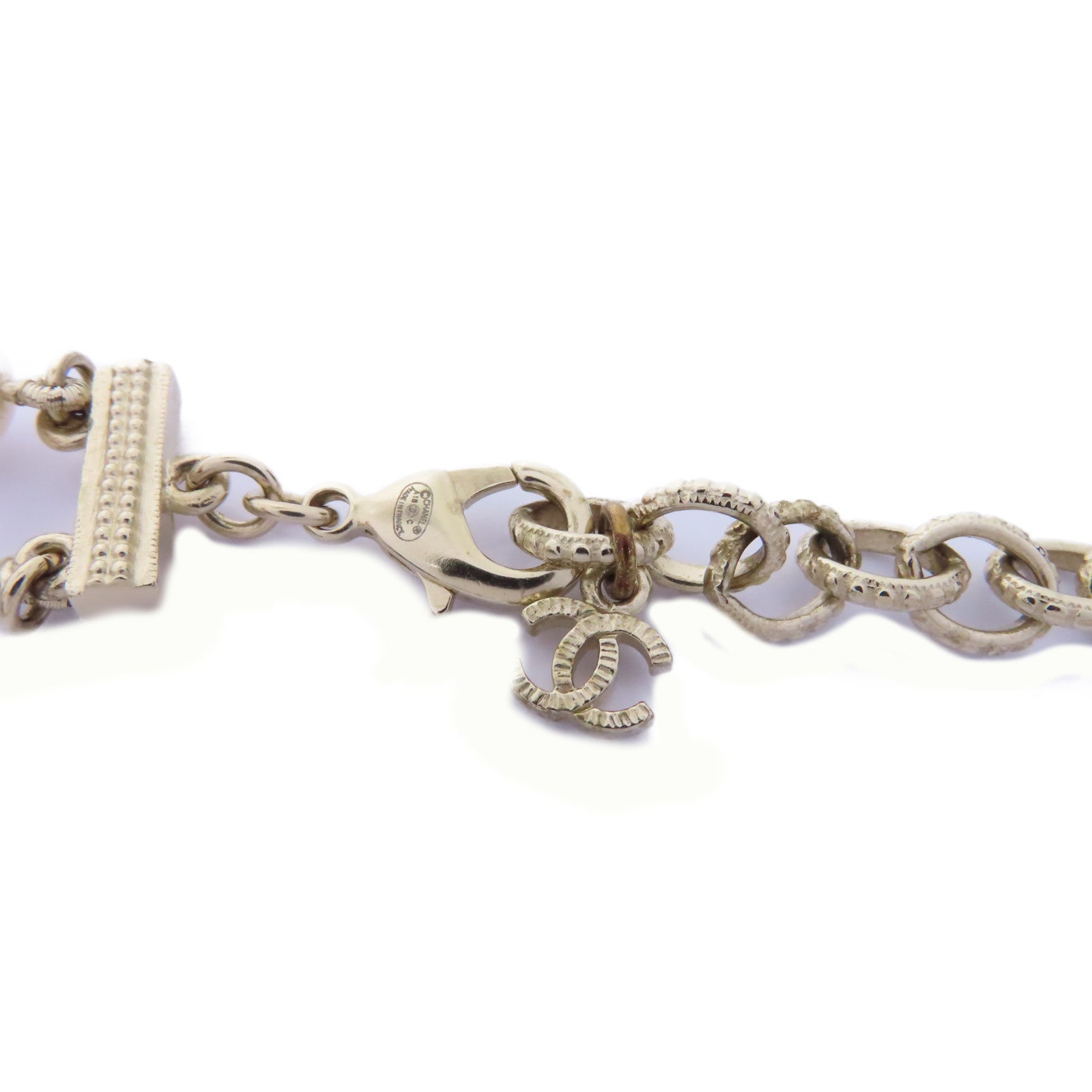 CHANEL 金屬Blue Pearl Choker Necklace項鍊白色/藍色/金色