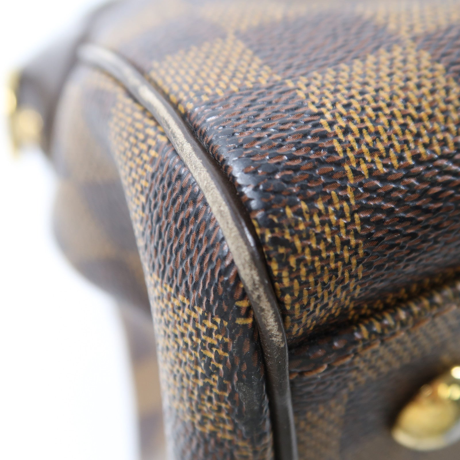 LOUIS VUITTON Damier Trevi金扣手挽肩背兩用袋棕色