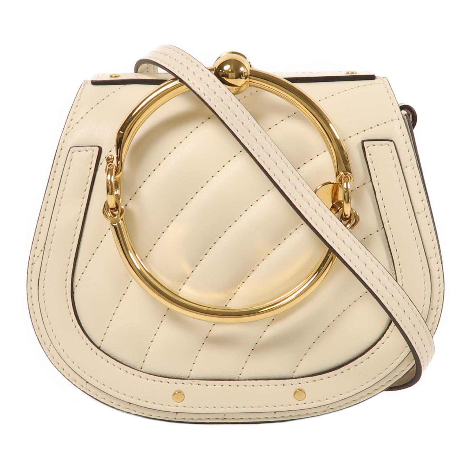 Chloe 牛皮皮革Nile金扣肩背袋