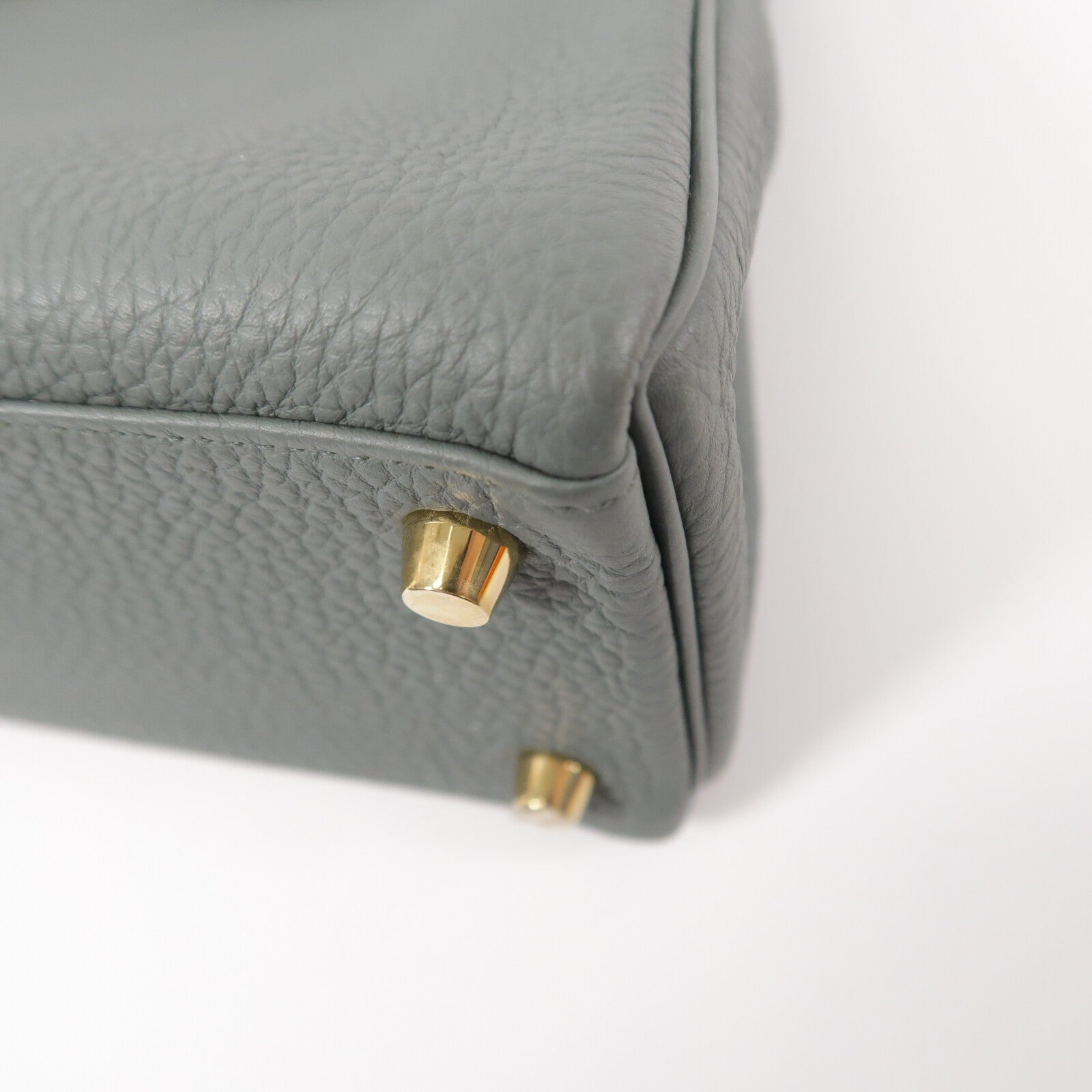 HERMES Togo皮革Kelly 25手挽肩背兩用袋Vert Amande