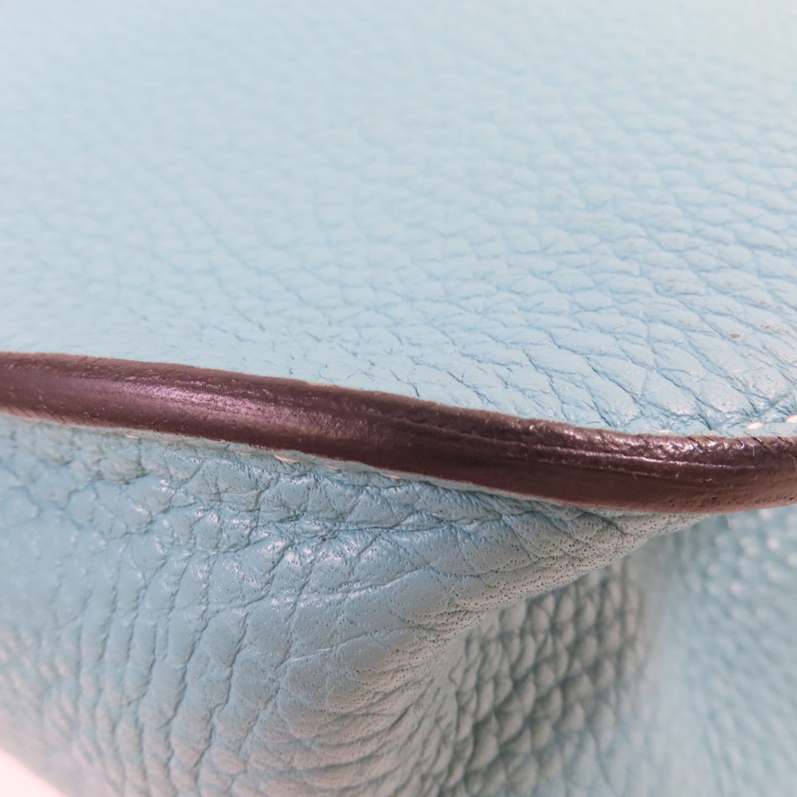 HERMES 【激減優惠】Clemence皮革Halzan 31 2Way Shoulder Bag銀扣手挽肩背兩用袋Bleu Jean牛仔藍色
