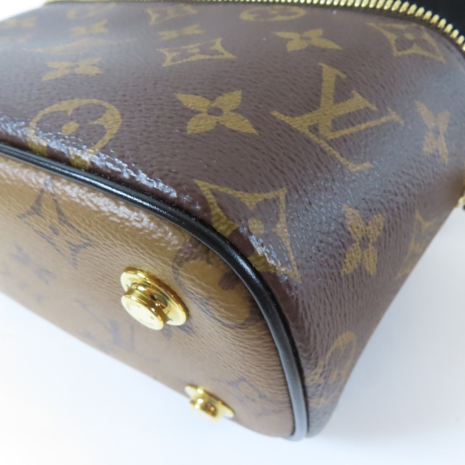 LOUIS VUITTON Monogram Vanity PM 2 Way Chain Shoulder Bag金扣手挽肩背兩用袋啡色
