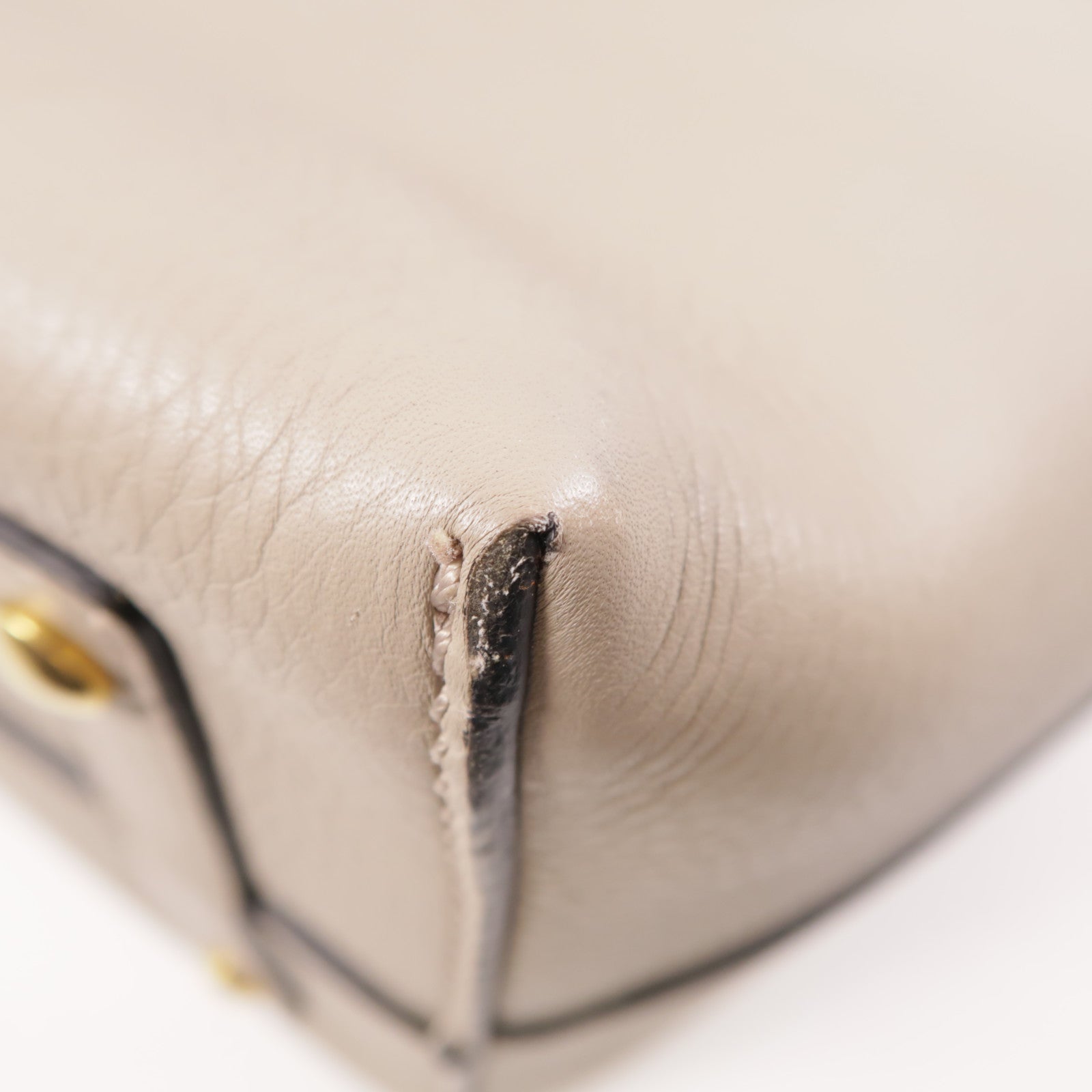 BURBERRY 牛皮皮革Shoulder Bag金扣手挽肩背兩用袋灰色