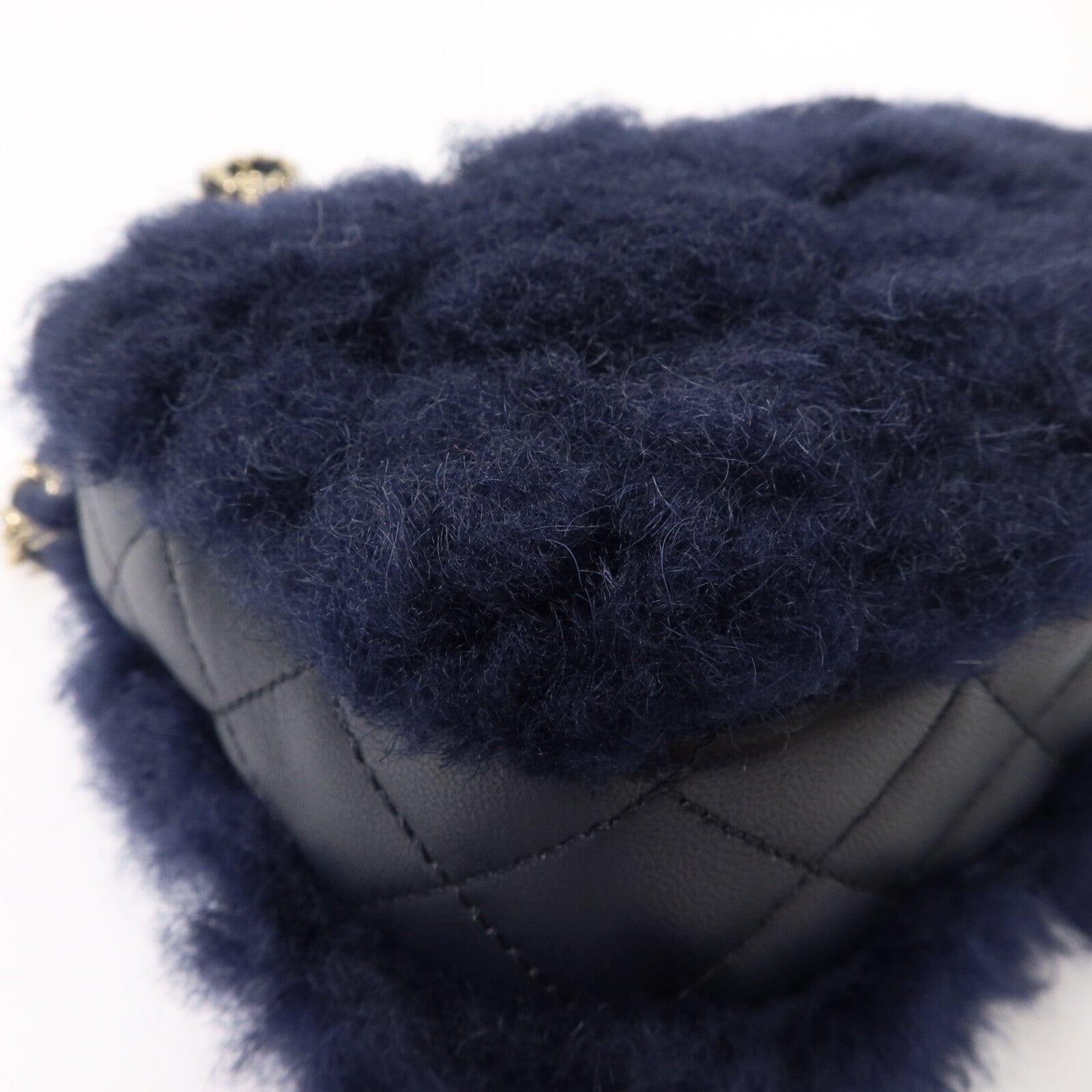 CHANEL 羊毛/羊皮皮革Mini Flap Bag鏈帶肩背袋