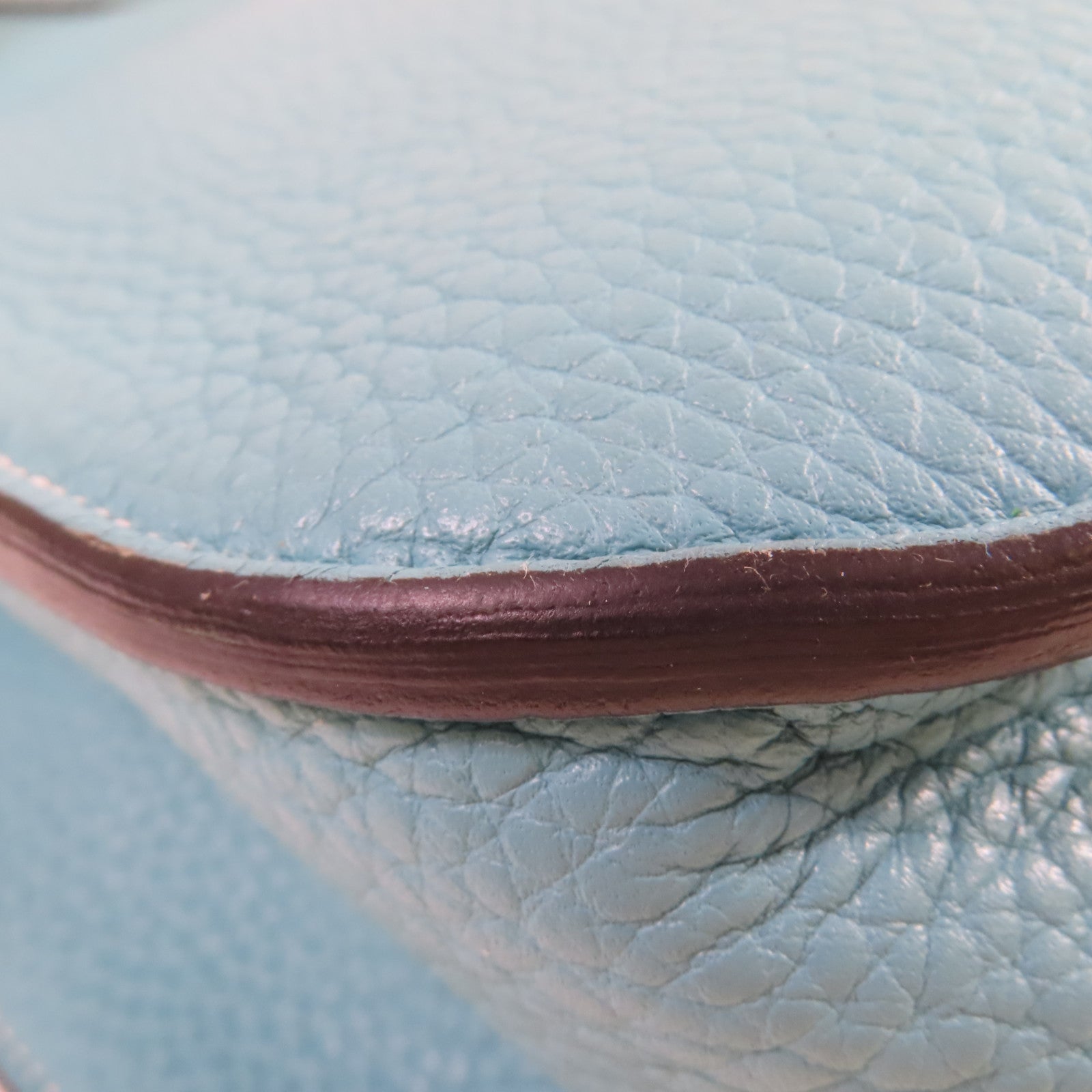 HERMES 【激減優惠】Clemence皮革Halzan 31 2Way Shoulder Bag銀扣手挽肩背兩用袋Bleu Jean牛仔藍色
