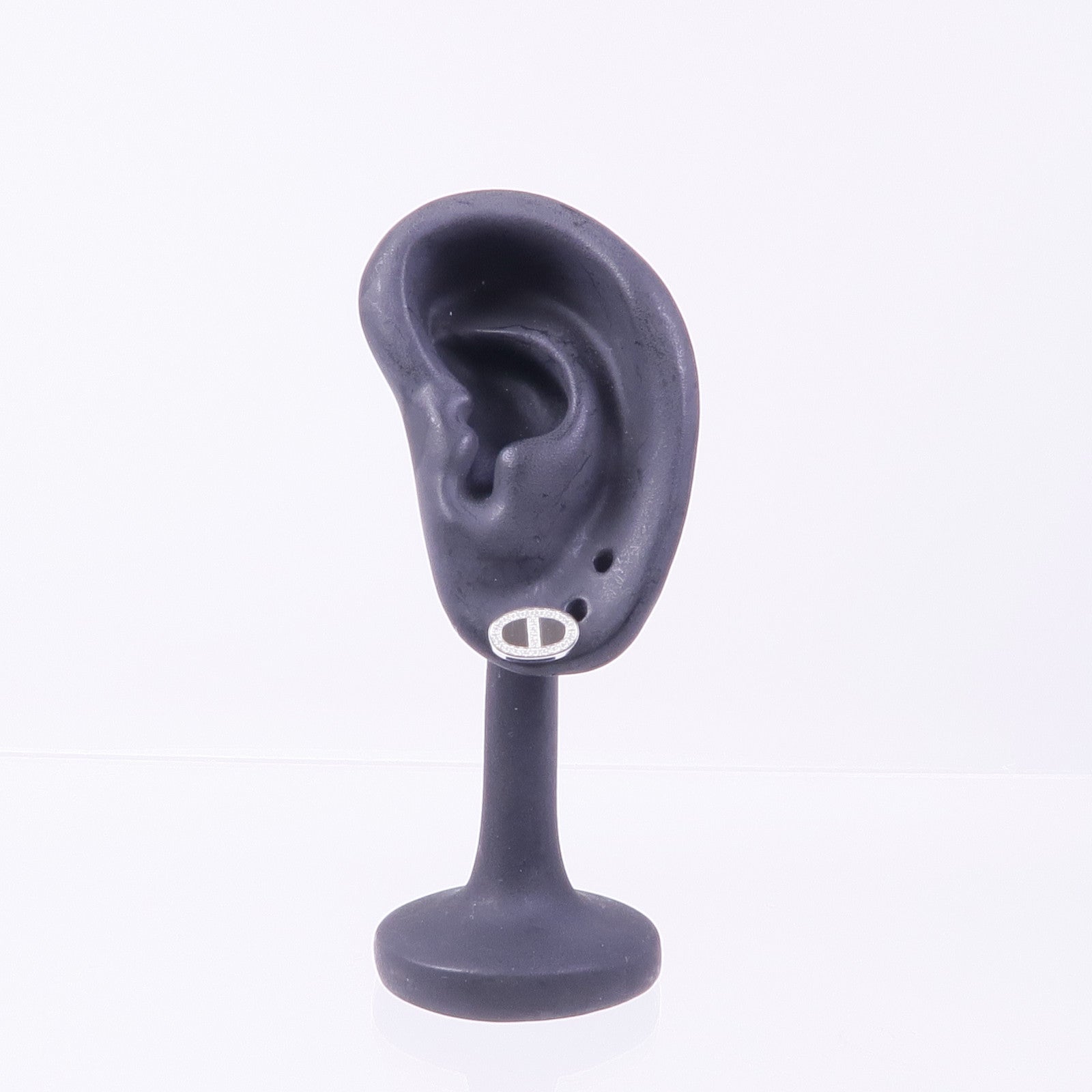 HERMES 【激減優惠】18K白金Chaine d'ancre Contour Stud Earrings鑽石耳環