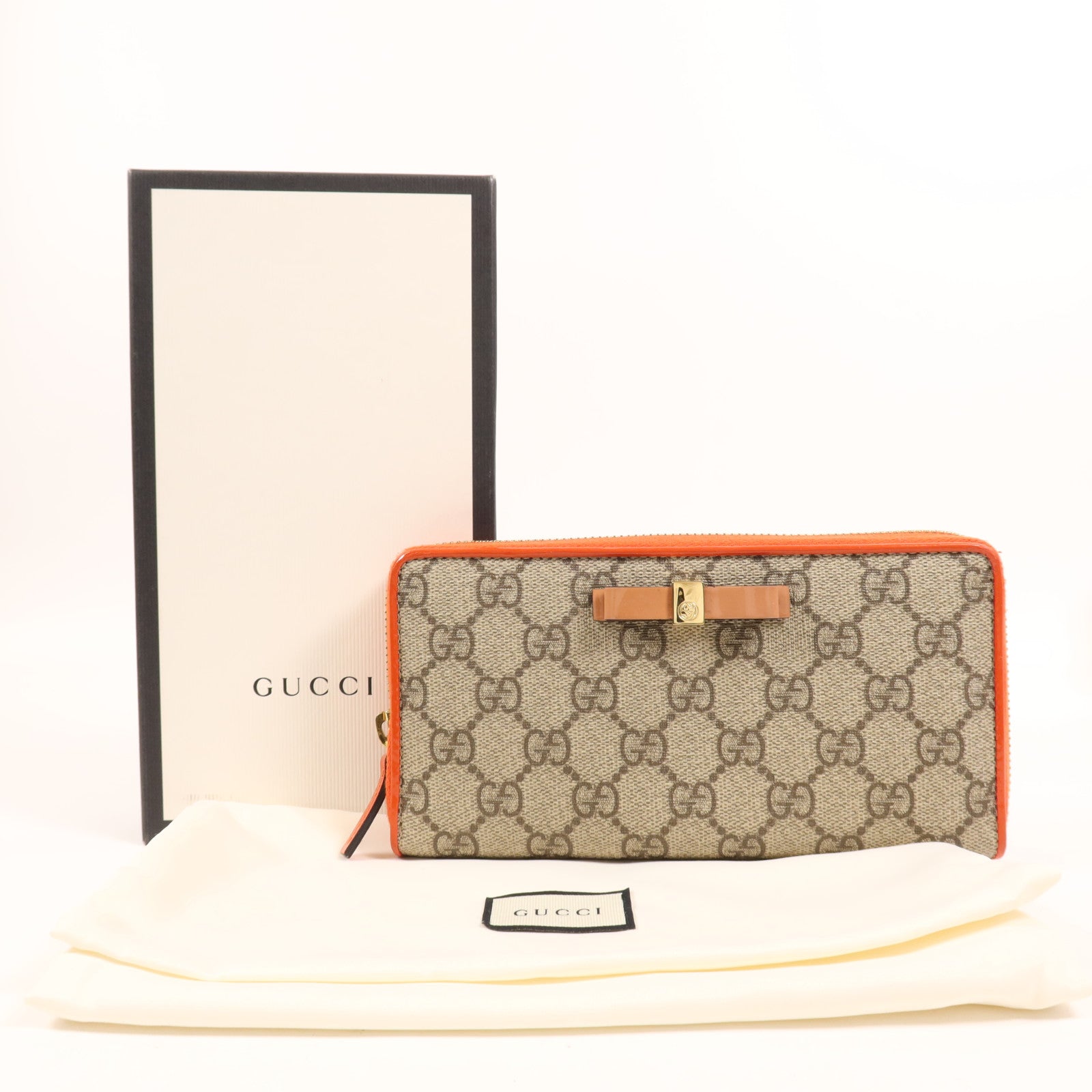 GUCCI 塗層帆布Long Wallet金扣長錢包