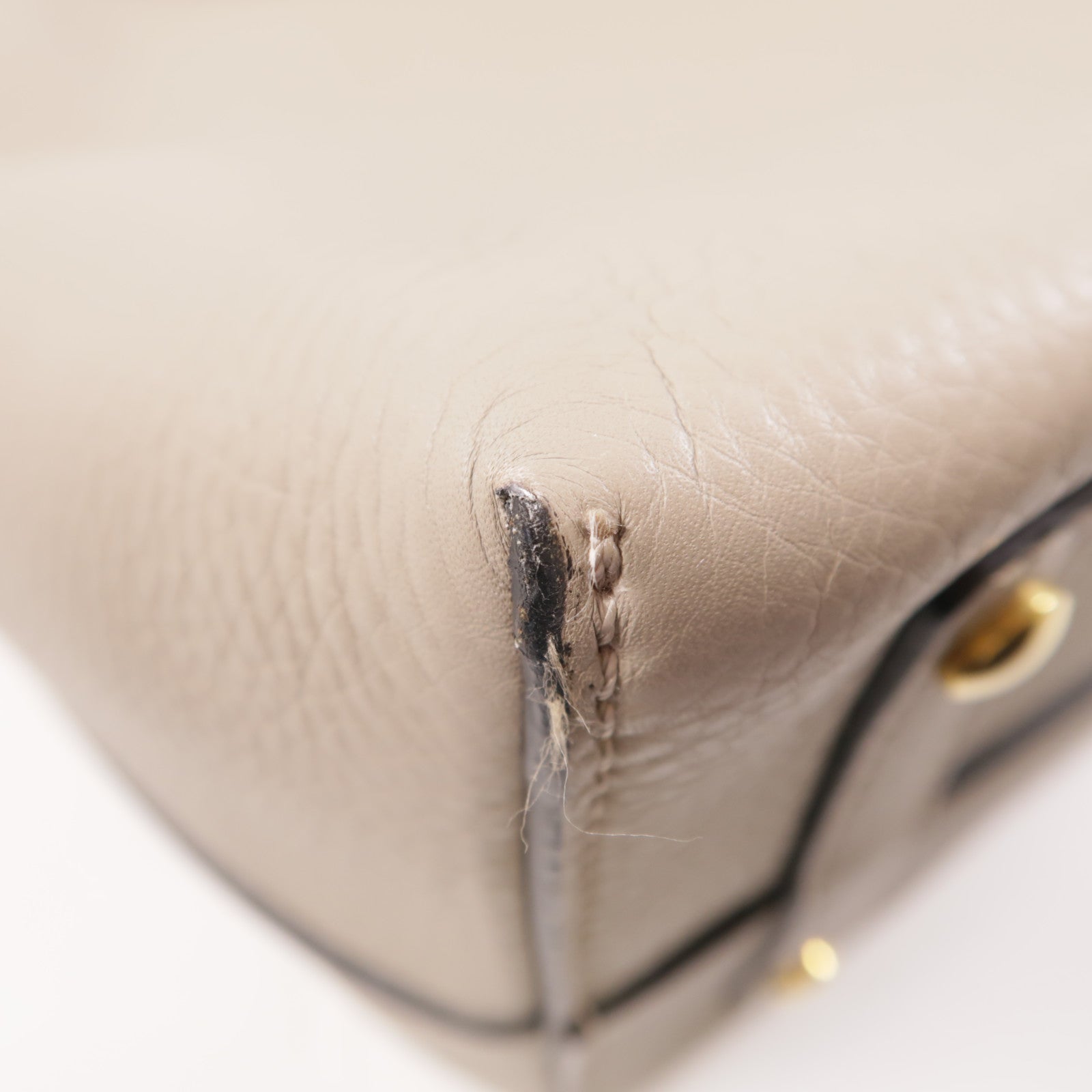 BURBERRY 牛皮皮革Shoulder Bag金扣手挽肩背兩用袋灰色