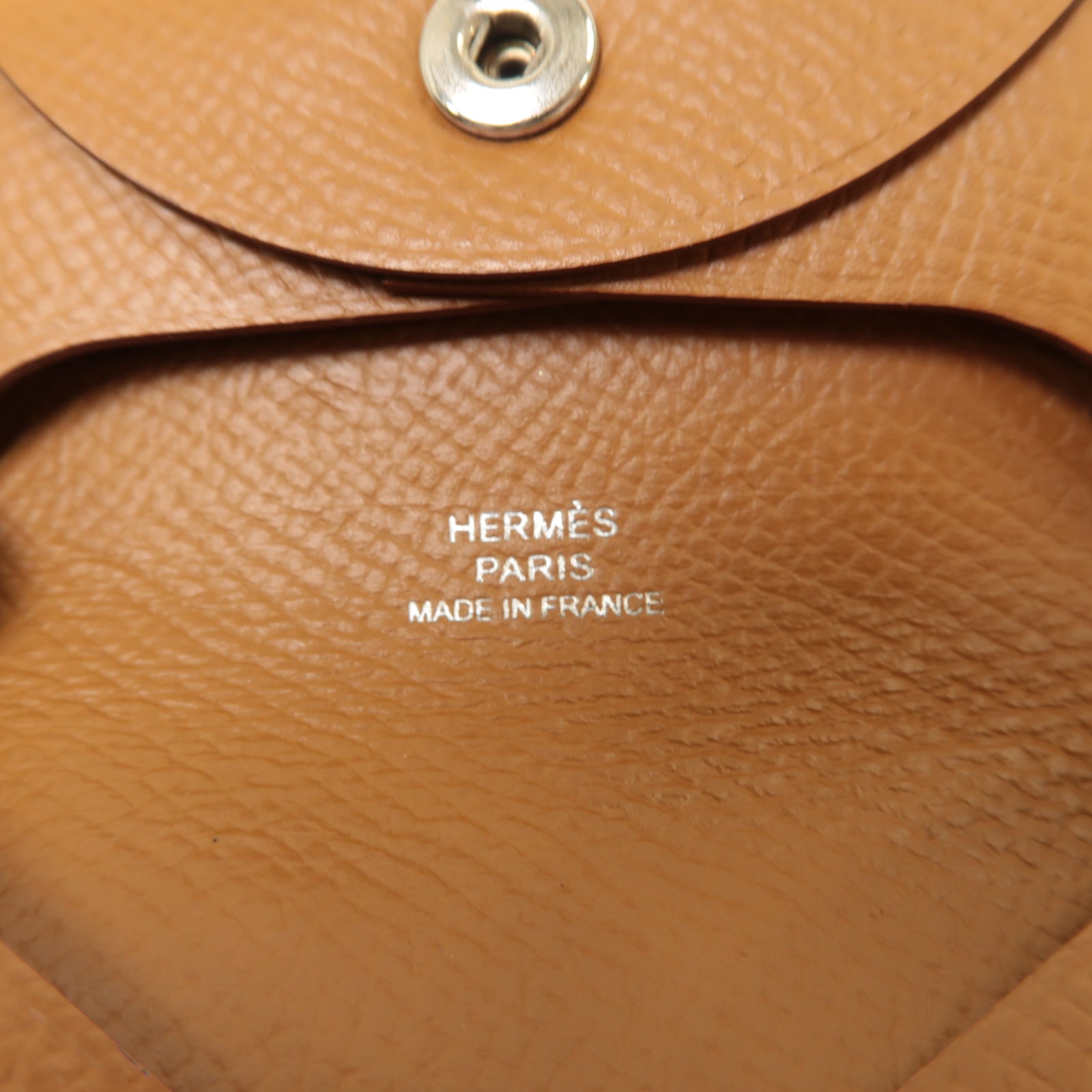 HERMES 【激減優惠】Epsom皮革Bastia Coin Case銀扣零錢包棕色