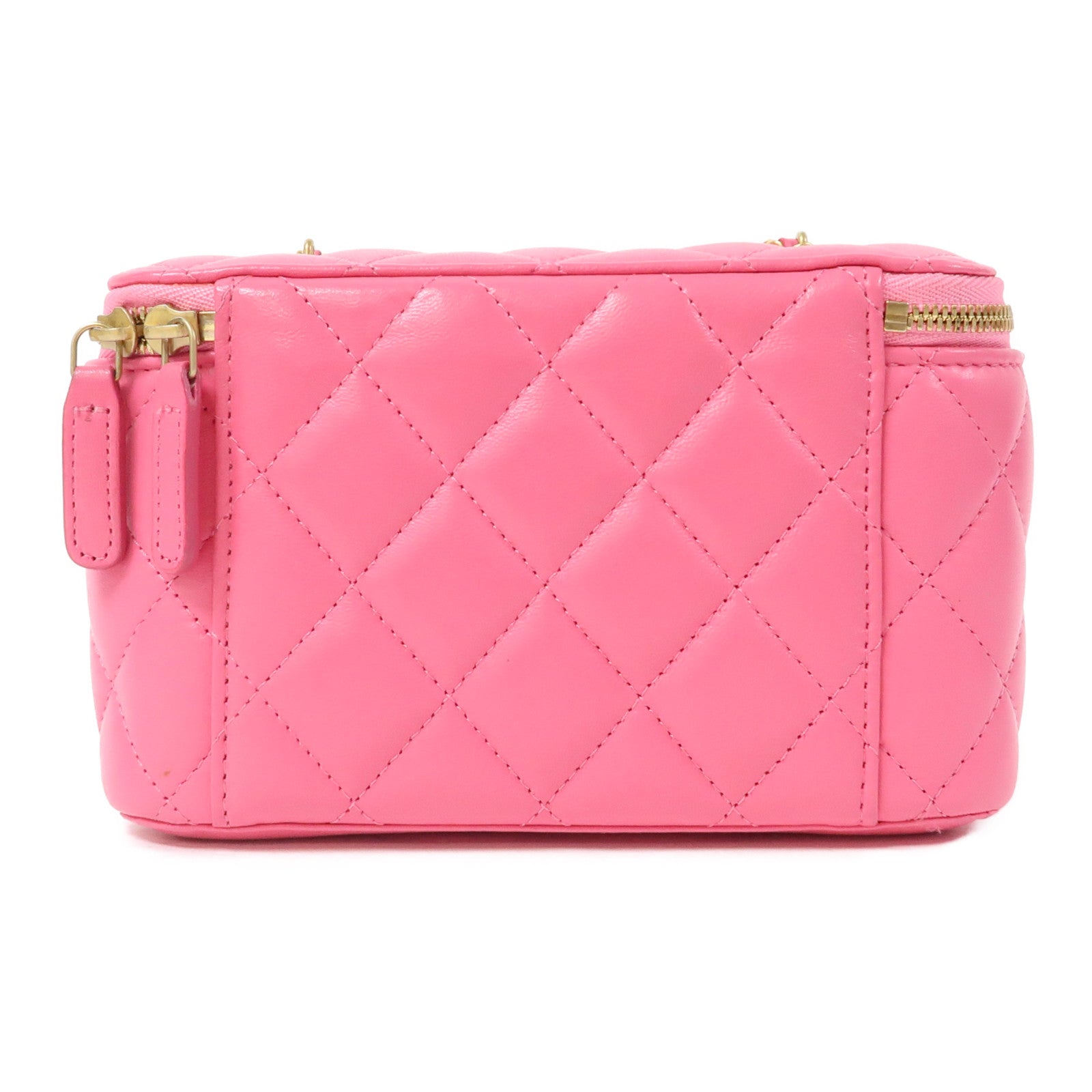 CHANEL 【激減優惠】菱格羊皮皮革Chanel Box Bag金扣鏈帶肩背袋粉紅色