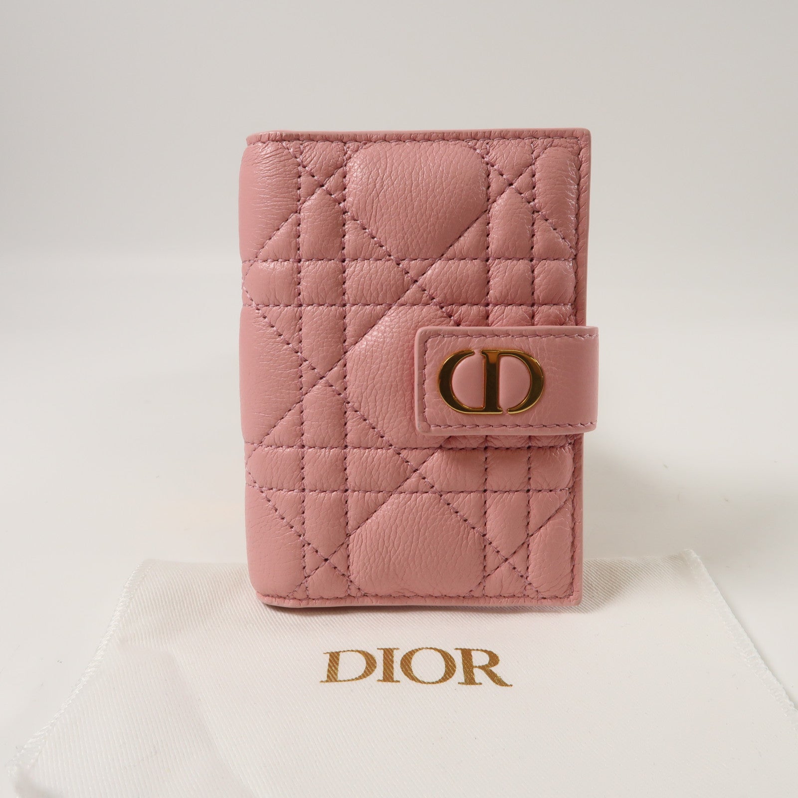 Dior 羊皮皮革Card Case金扣卡片套粉紅色
