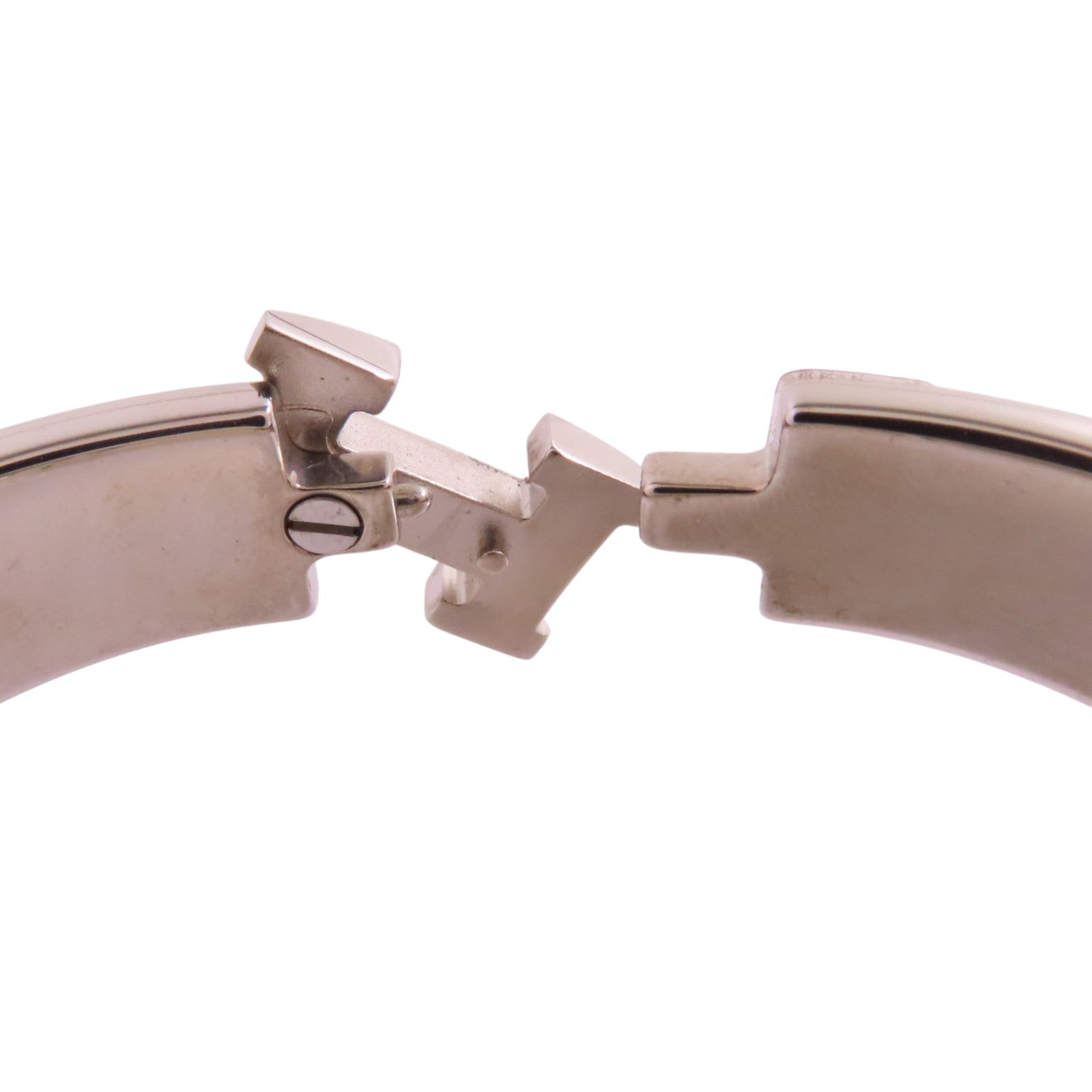 HERMES 金屬/琺瑯Clic H Bracelet銀扣手鐲