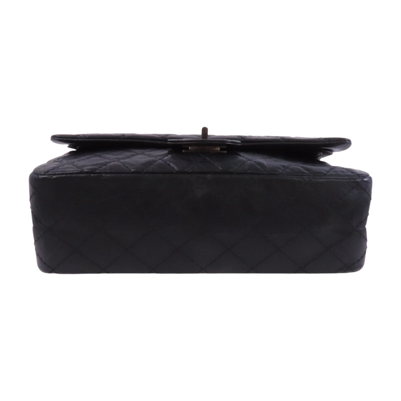 CHANEL 牛皮皮革2.55 24cm銀扣鏈帶肩背袋