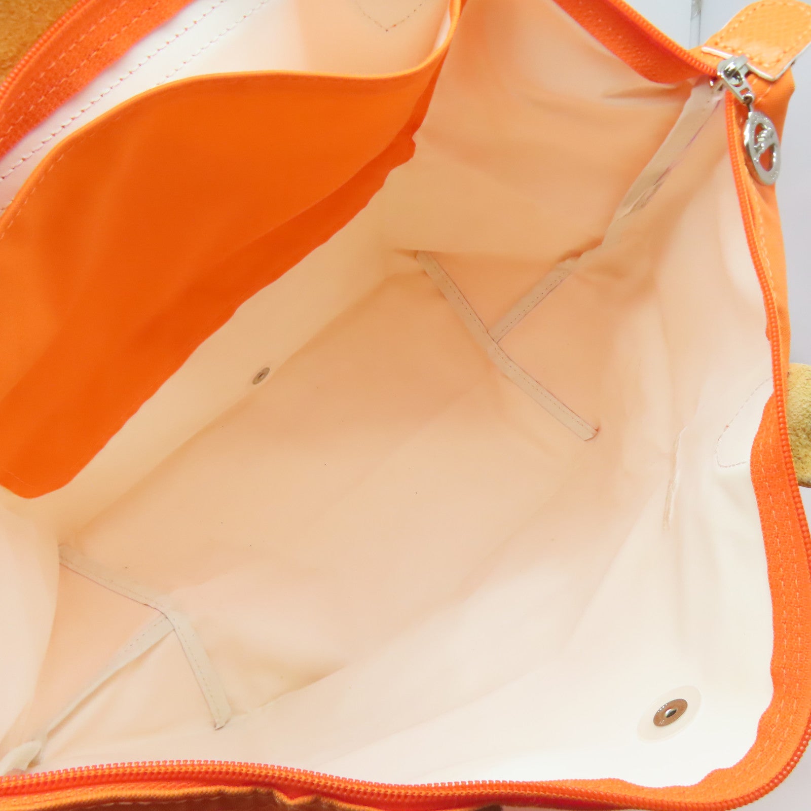Longchamp 【激減優惠】尼龍Tote Bag銀扣肩背袋橙色