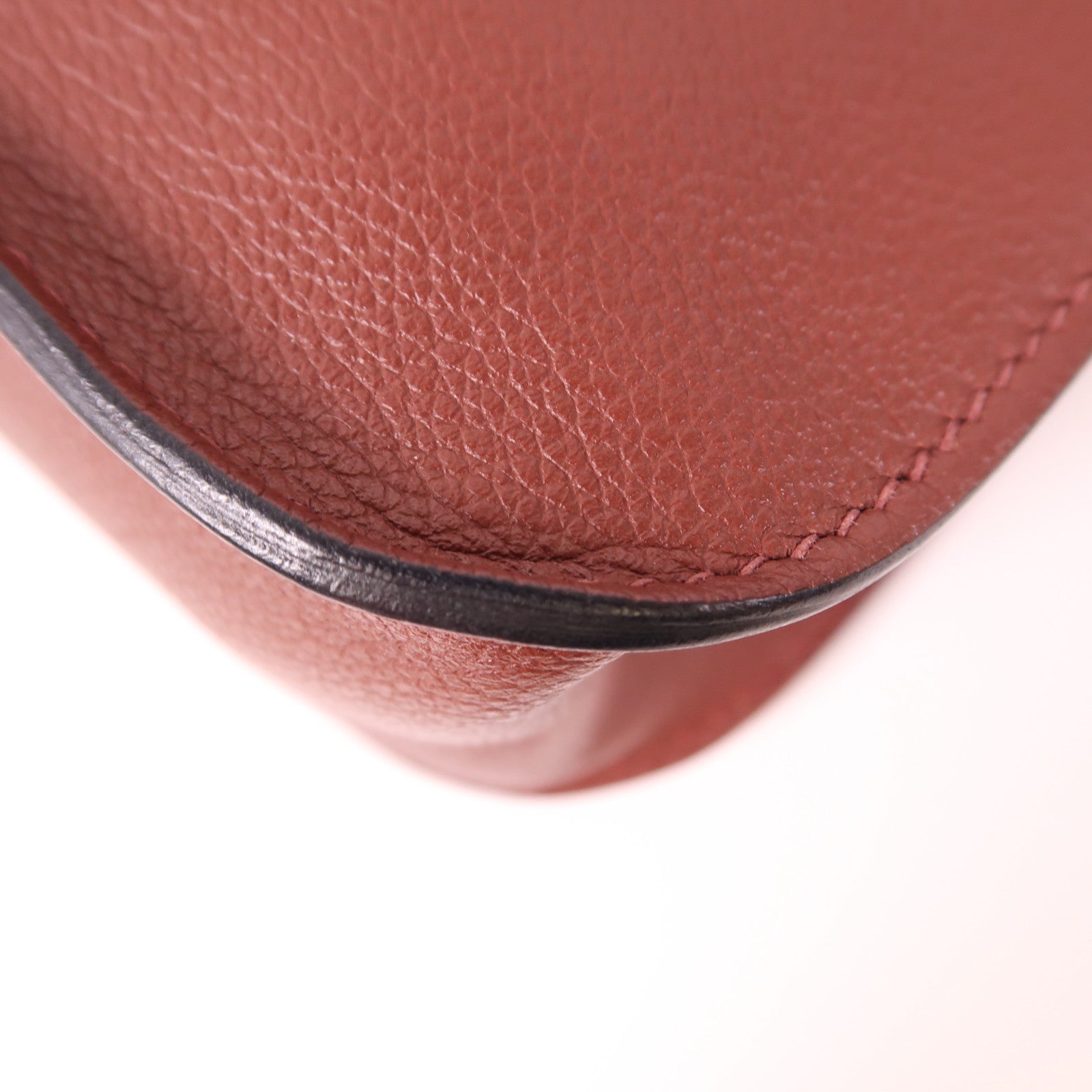 HERMES Evercolor皮革Halzan 25金扣手挽肩背兩用袋Rouge H