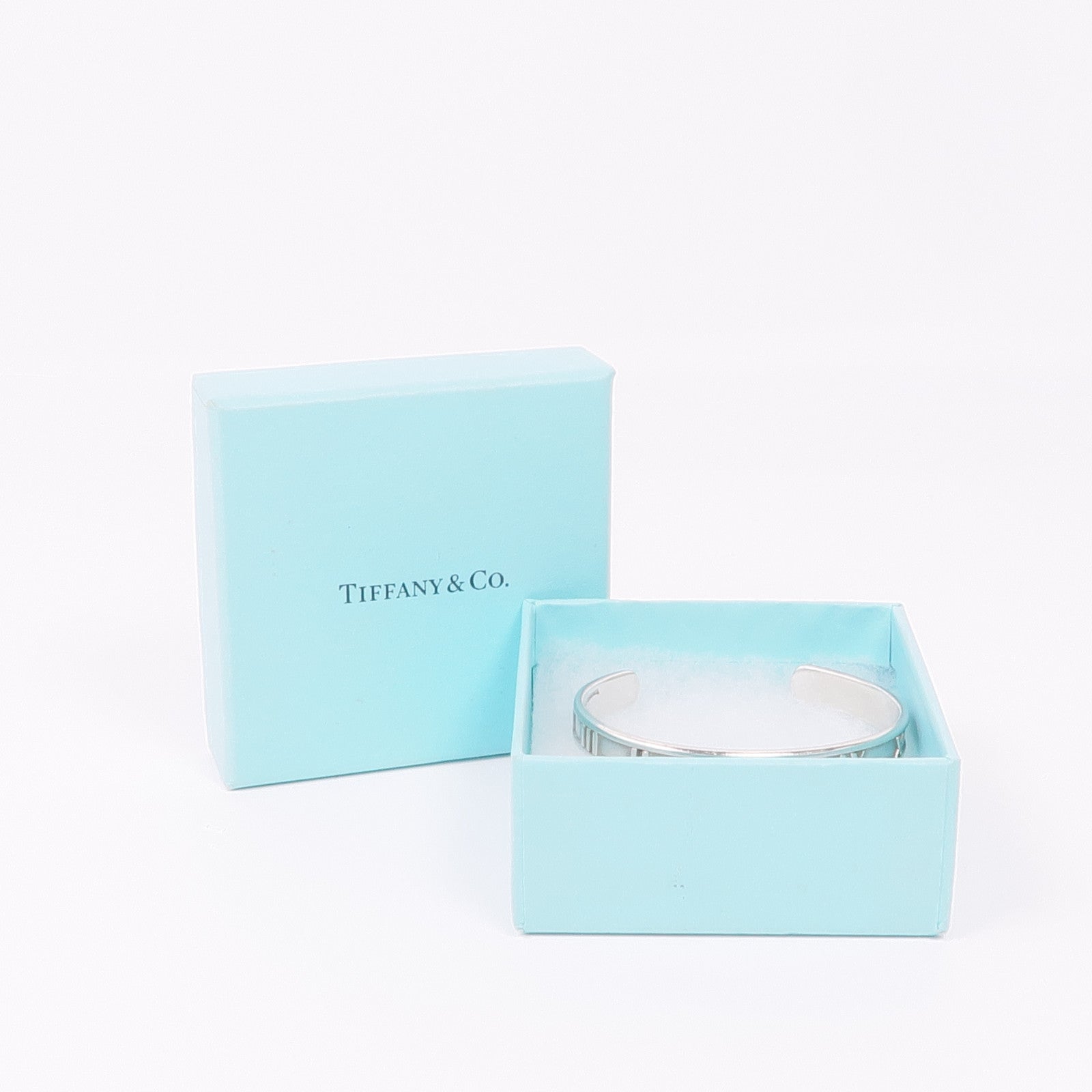TIFFANY＆CO 925純銀Atlas Roman Numeral Cuff Bracelet手鐲