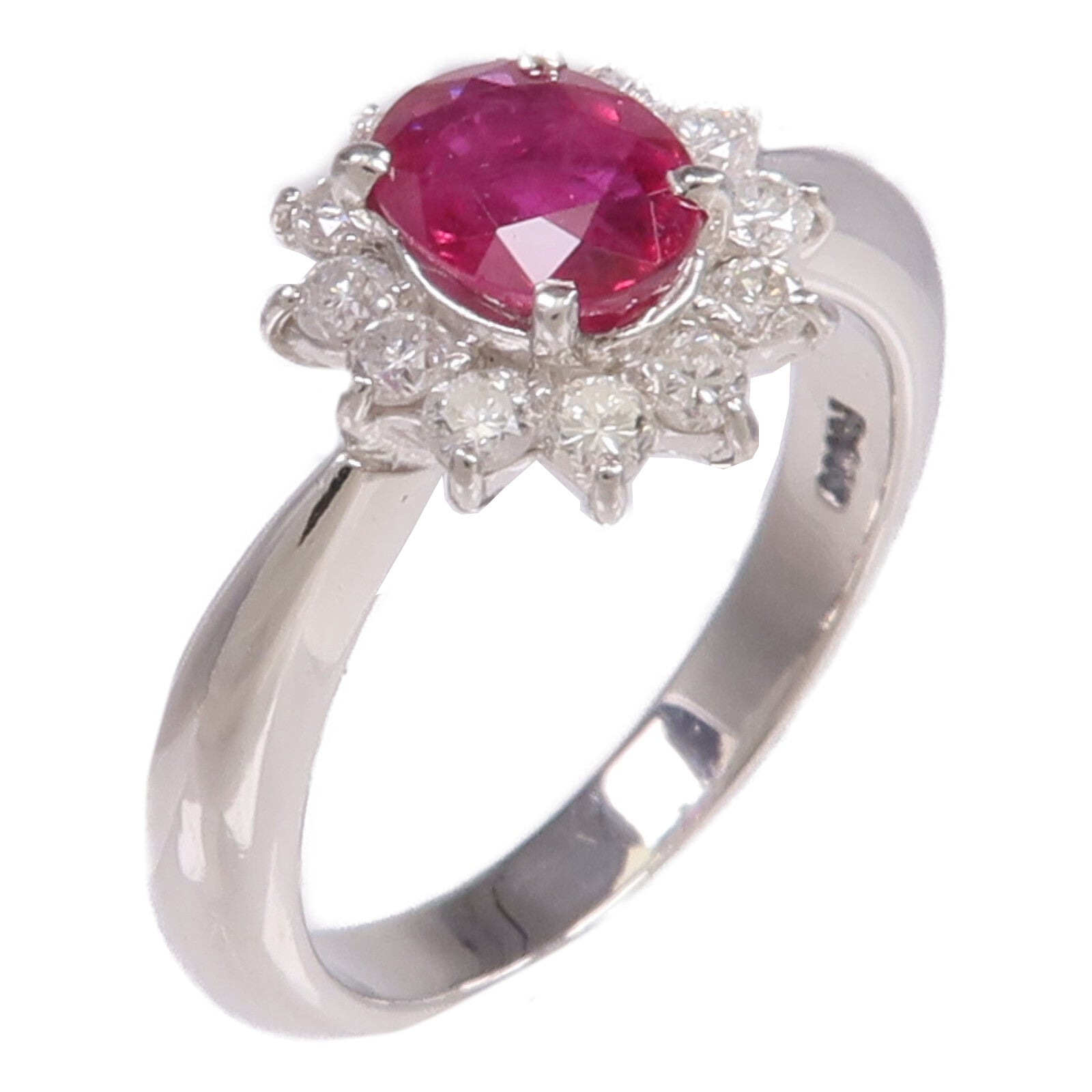 JEWELRY PT900鉑金Ruby Diamond Ring紅寶石/鑽石戒指