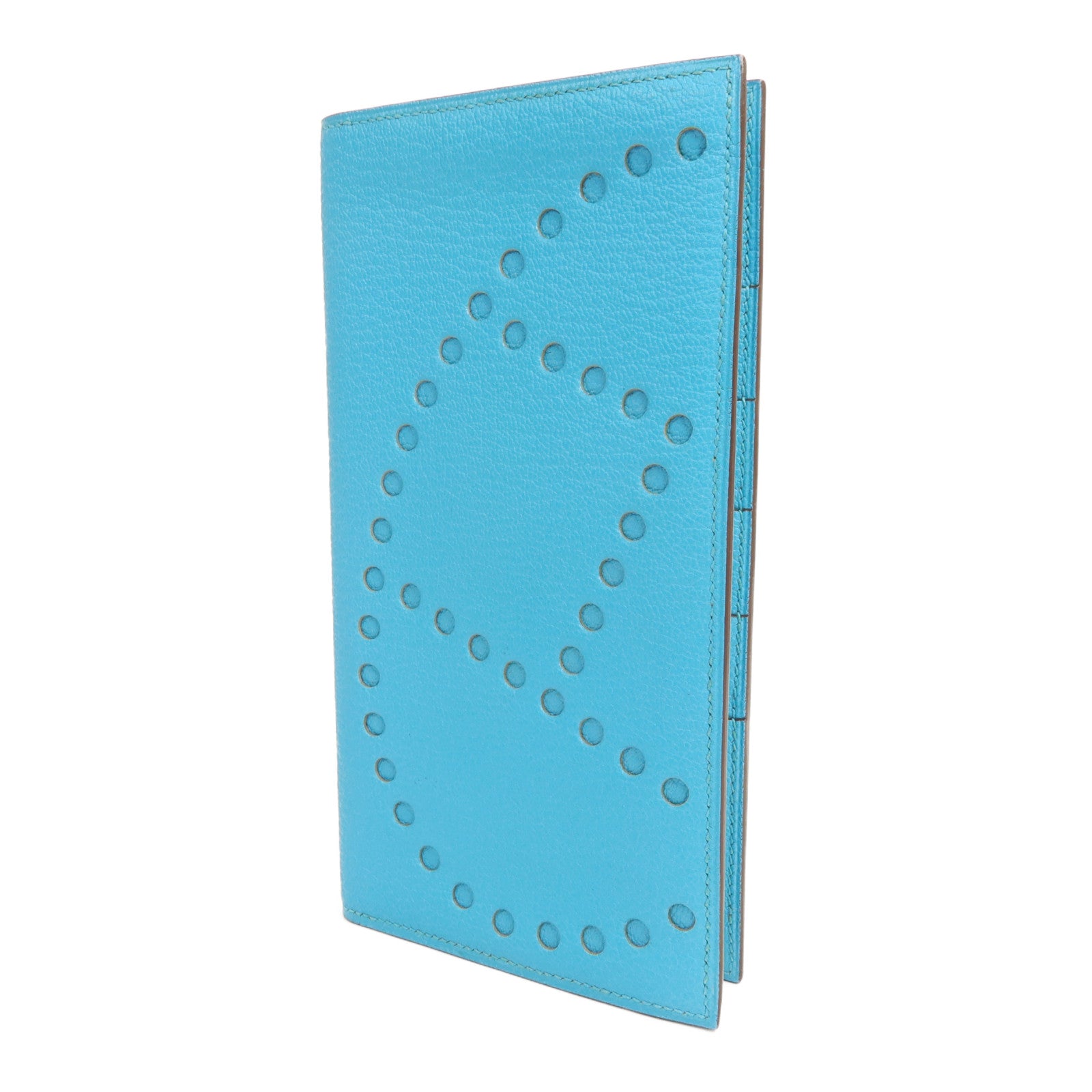 HERMES 山羊皮革Evelyne Wallet長錢包Celeste