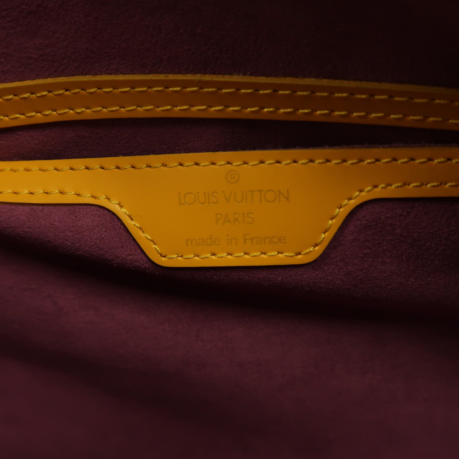 LOUIS VUITTON Epi皮革Soufflot金扣手挽袋黃色