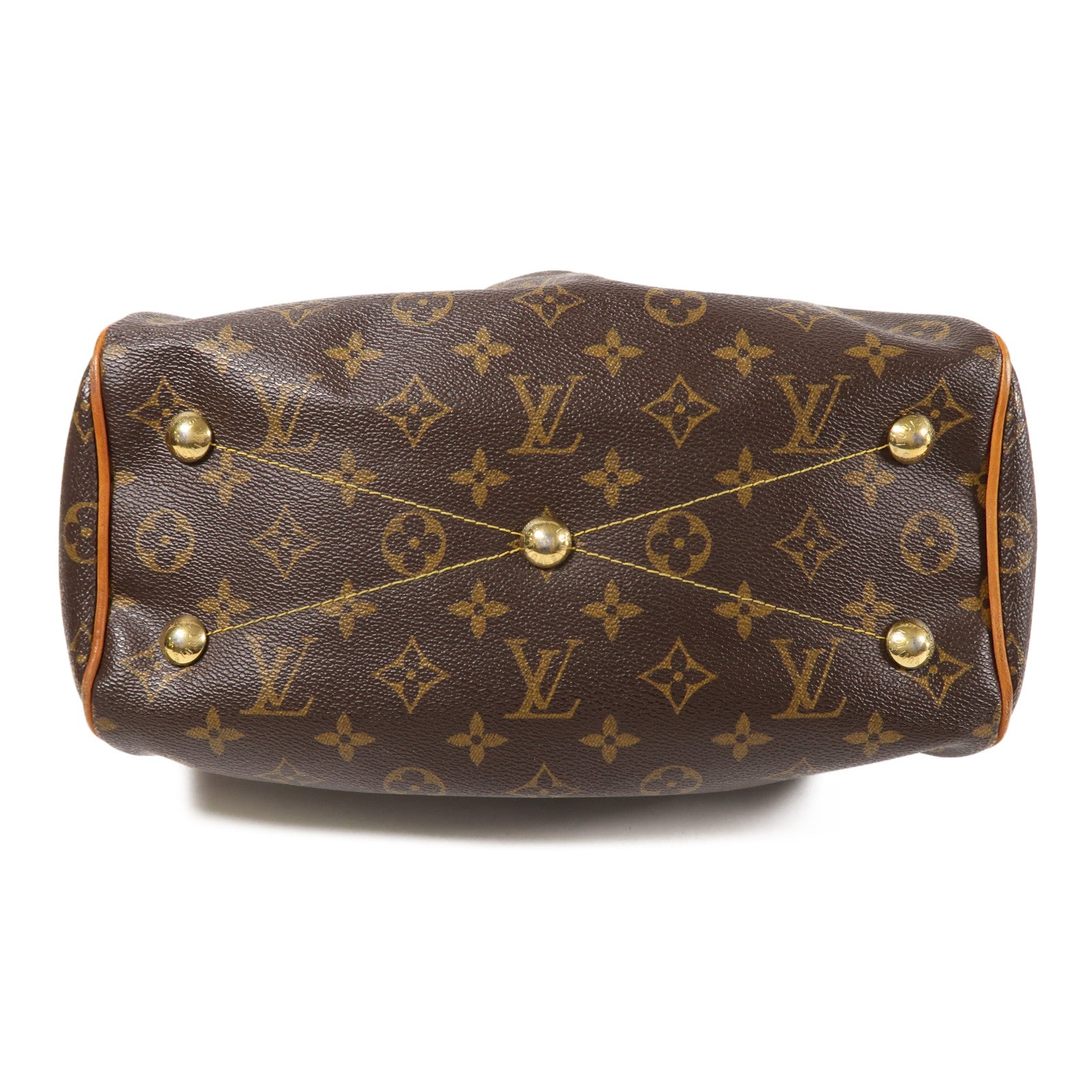LOUIS VUITTON LV GHW Tivoli PM Shoulder Handbag M40143 Monogram Brown
