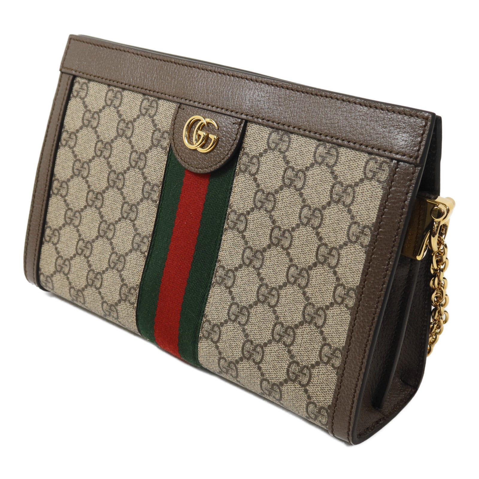 GUCCI 塗層帆布Ophidia GG鏈帶肩背袋