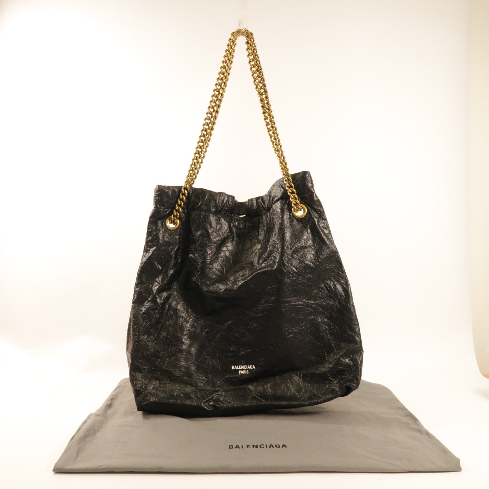 BALENCIAGA 牛皮皮革Crush Medium Tote Bag肩背袋