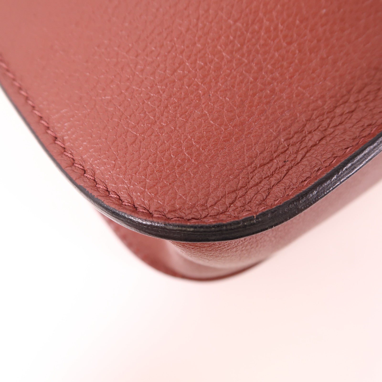 HERMES Evercolor皮革Halzan 25金扣手挽肩背兩用袋Rouge H