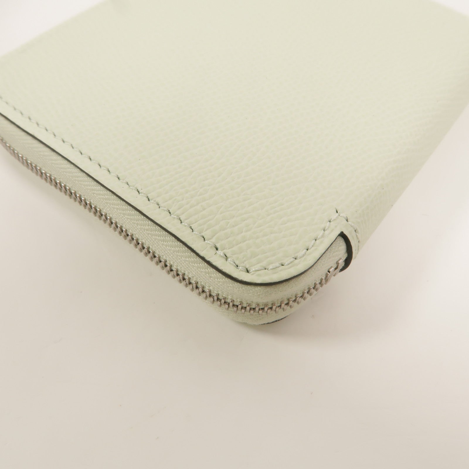 HERMES Epsom皮革Silk In Compact Wallet錢包Vert Fizz
