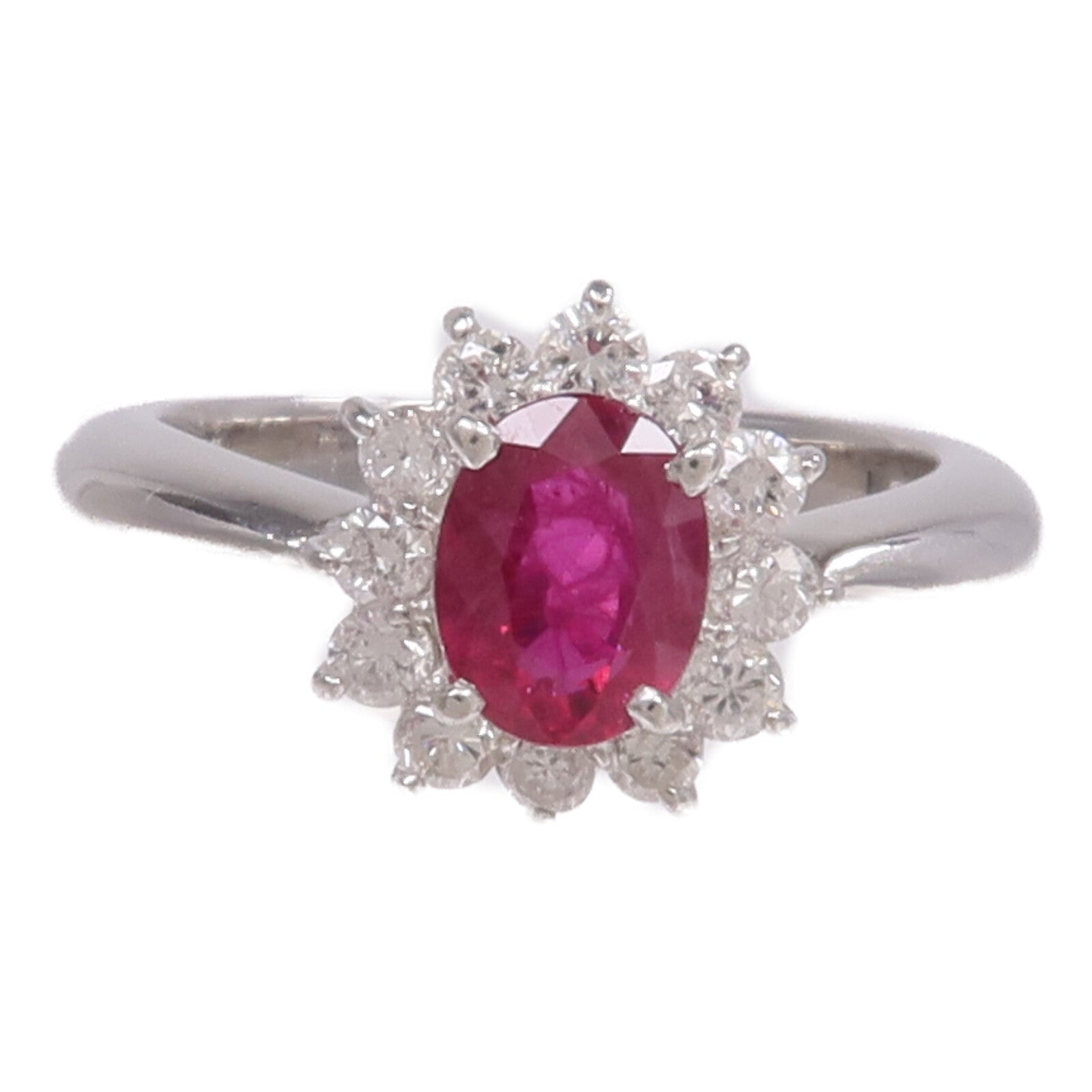 JEWELRY PT900鉑金Ruby Diamond Ring紅寶石/鑽石戒指