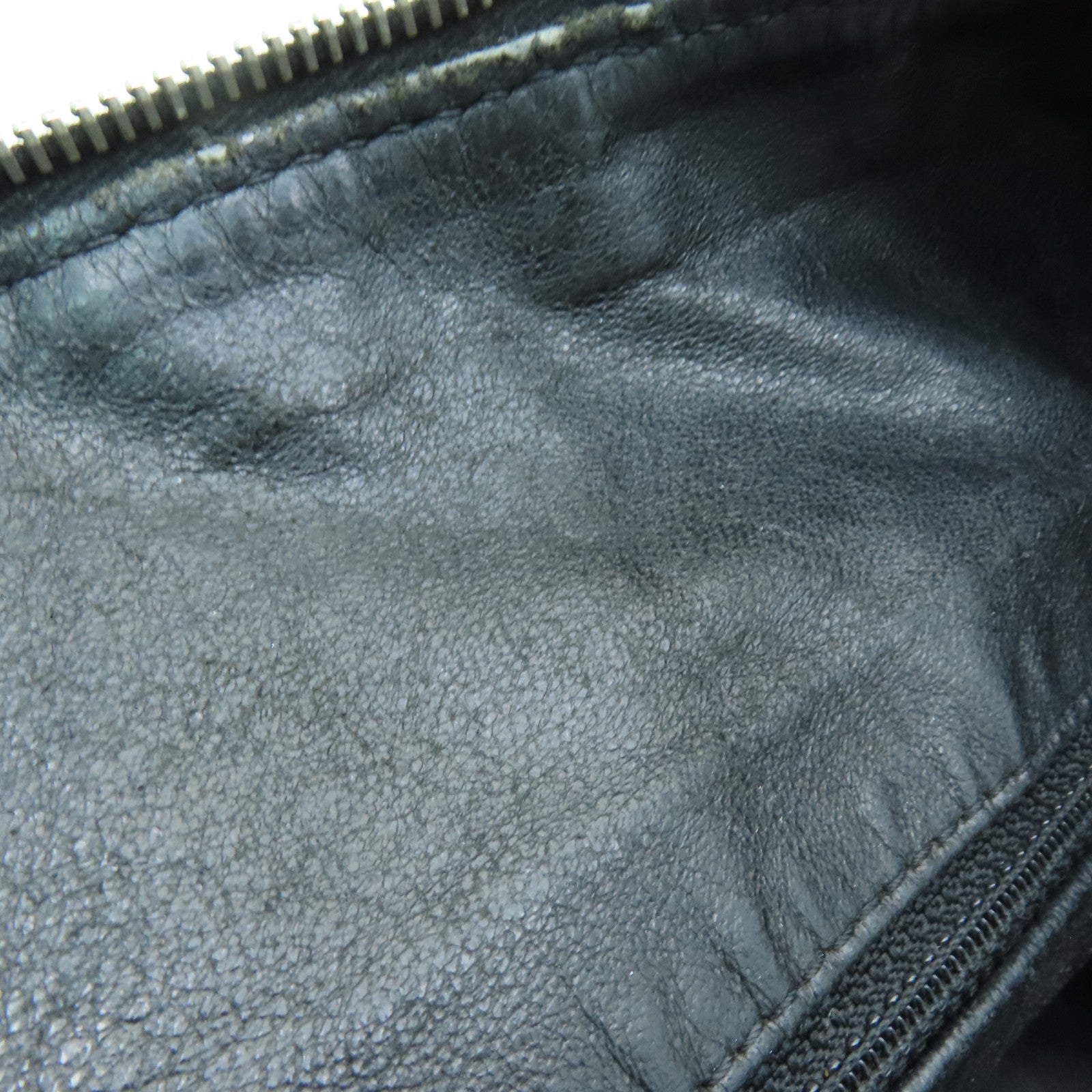 CHANEL 牛皮皮革Chain Shoulder Bag銀扣鏈帶肩背袋黒色