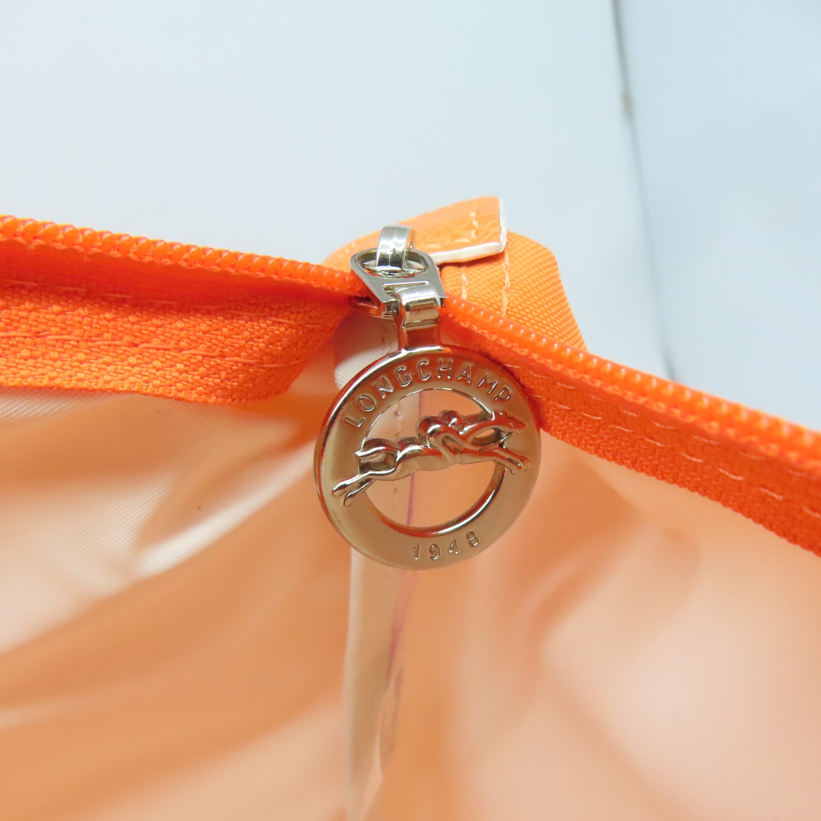 Longchamp 【激減優惠】尼龍Tote Bag銀扣肩背袋橙色
