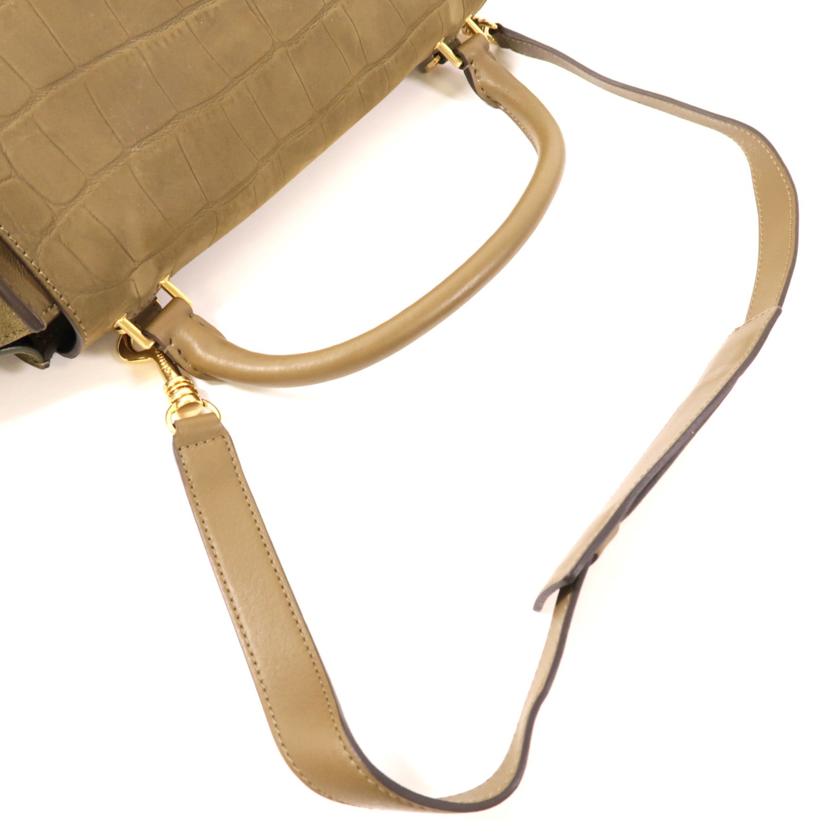 CELINE 牛皮皮革Trapeze金扣手挽肩背兩用袋