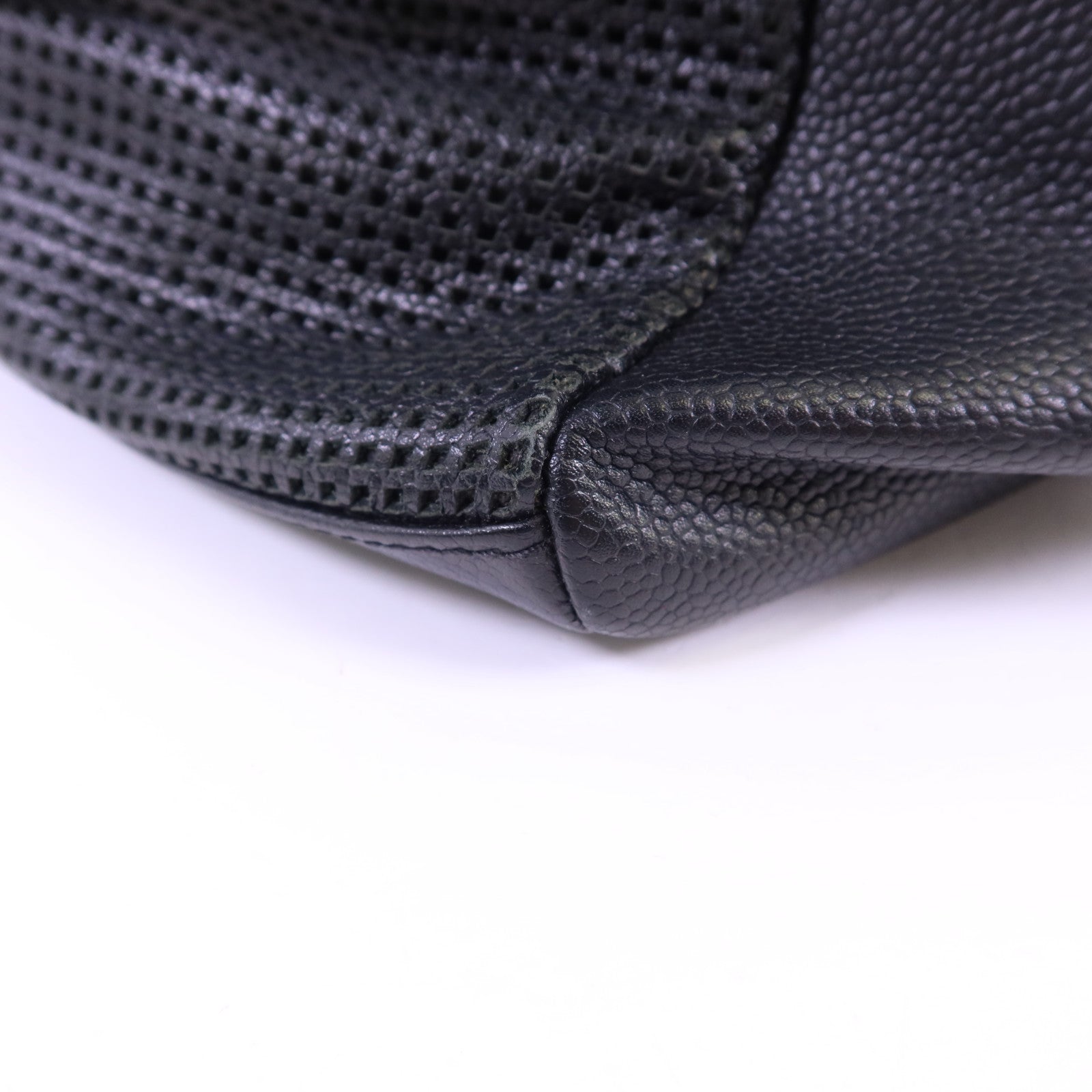 CHANEL 皮革Handbag銀扣手挽袋